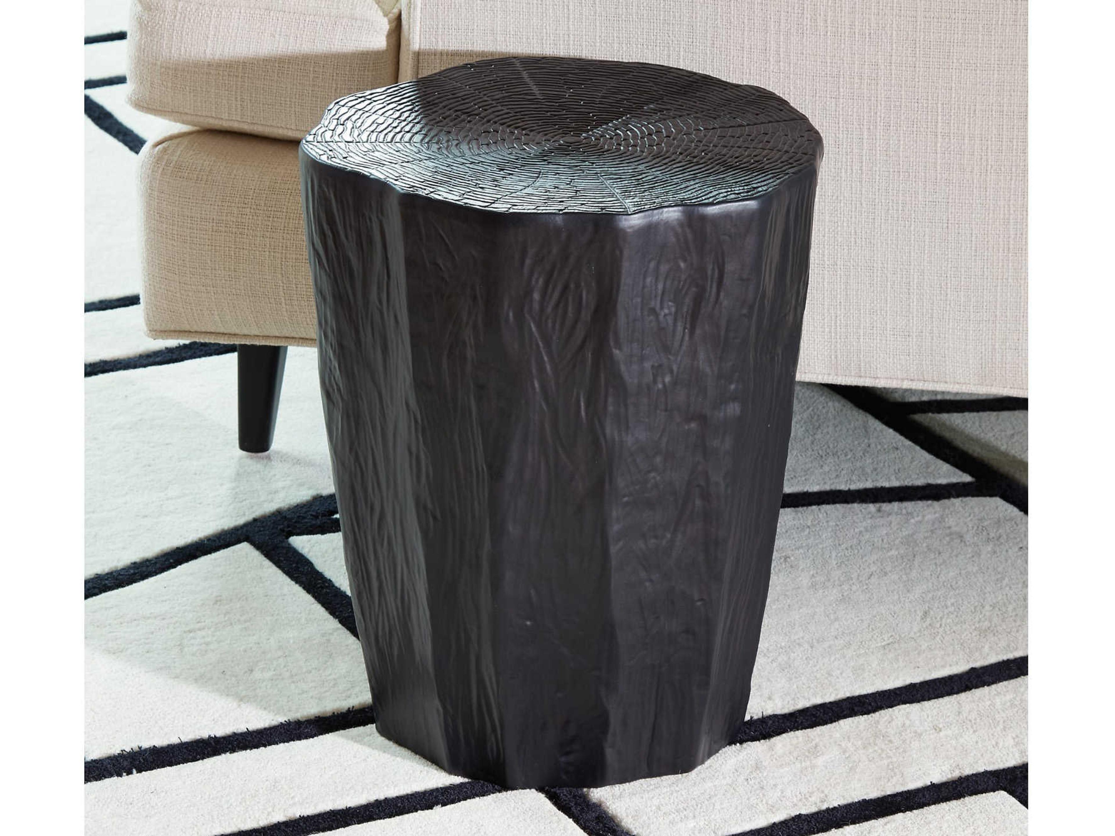 Global Views Black Accent Stool