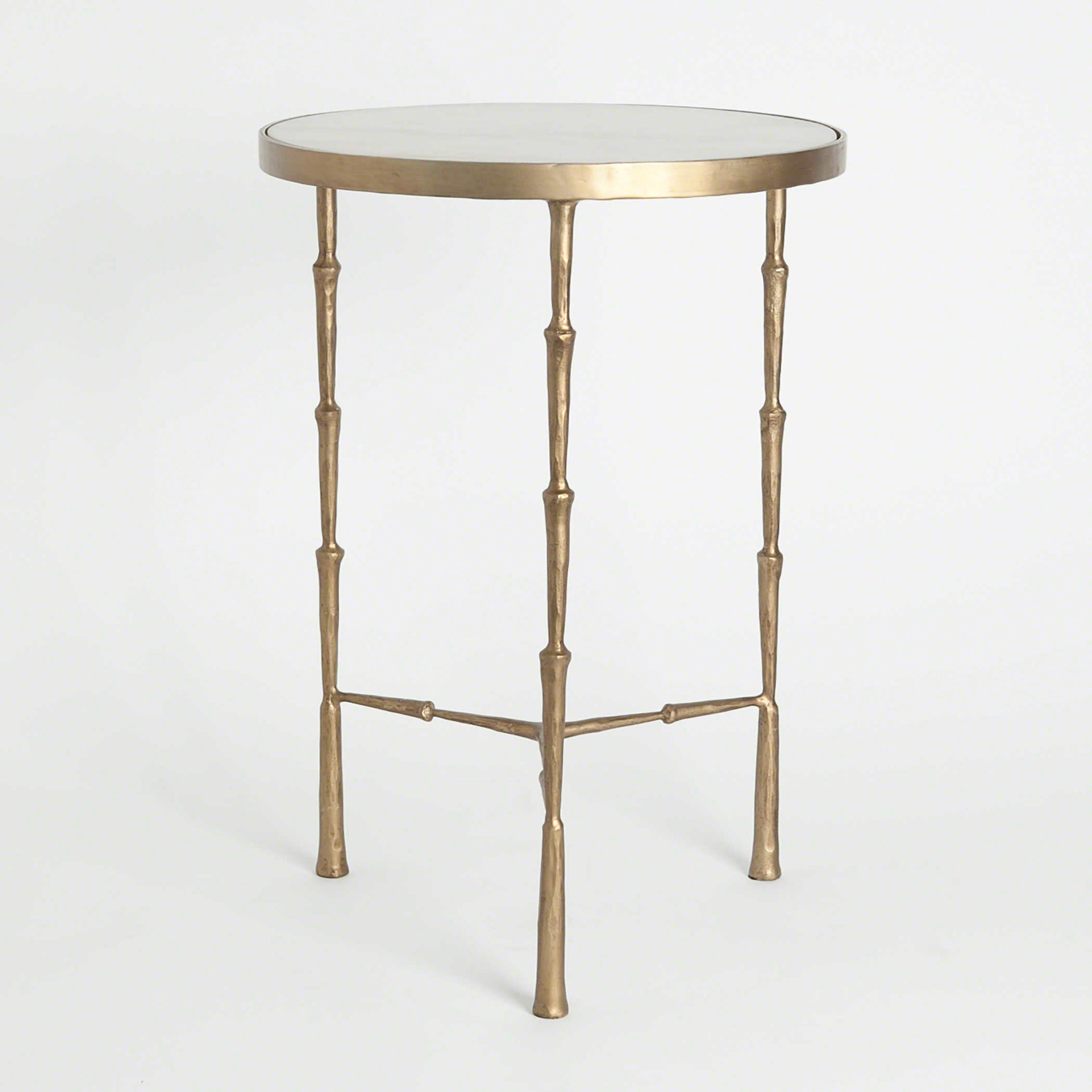 Global Views Round Marble End Table