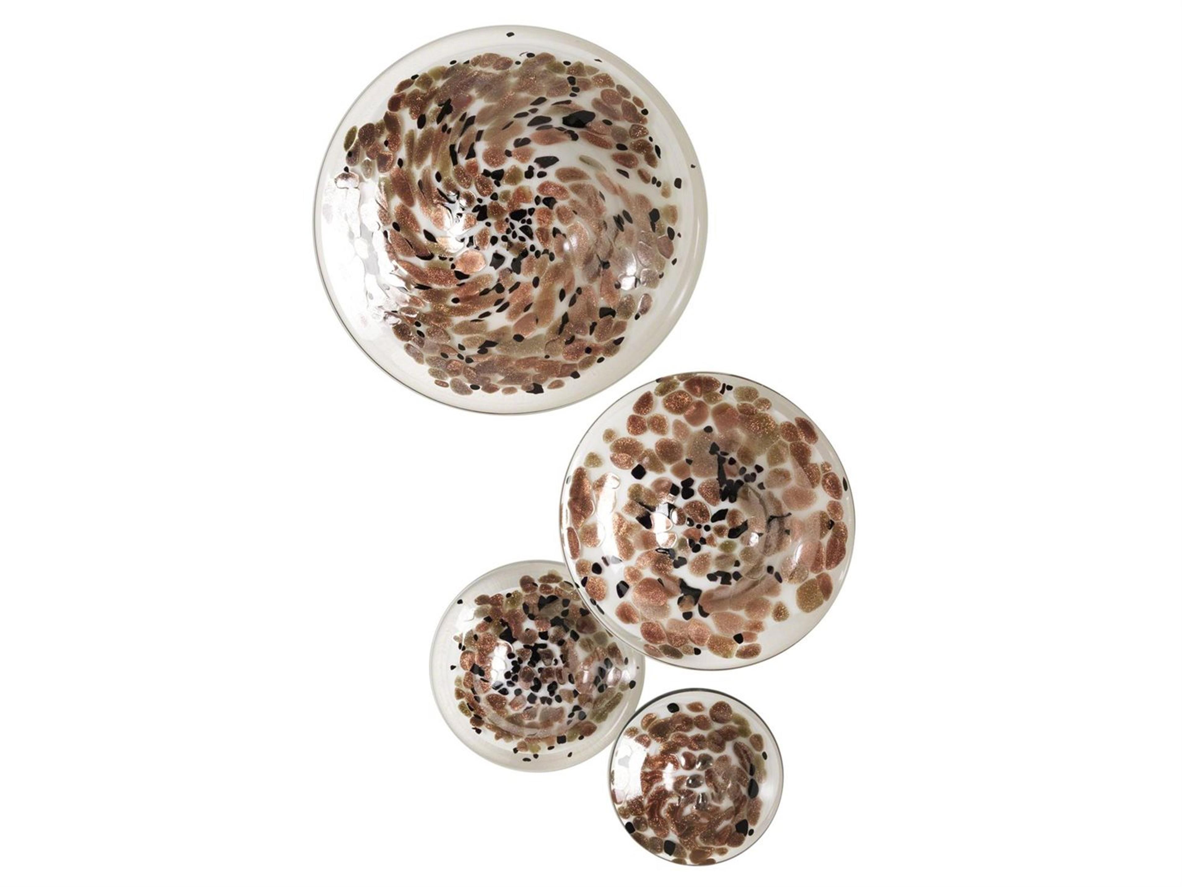 Global Views Metallic Mushrooms Four-Piece Glass Wall Art Set