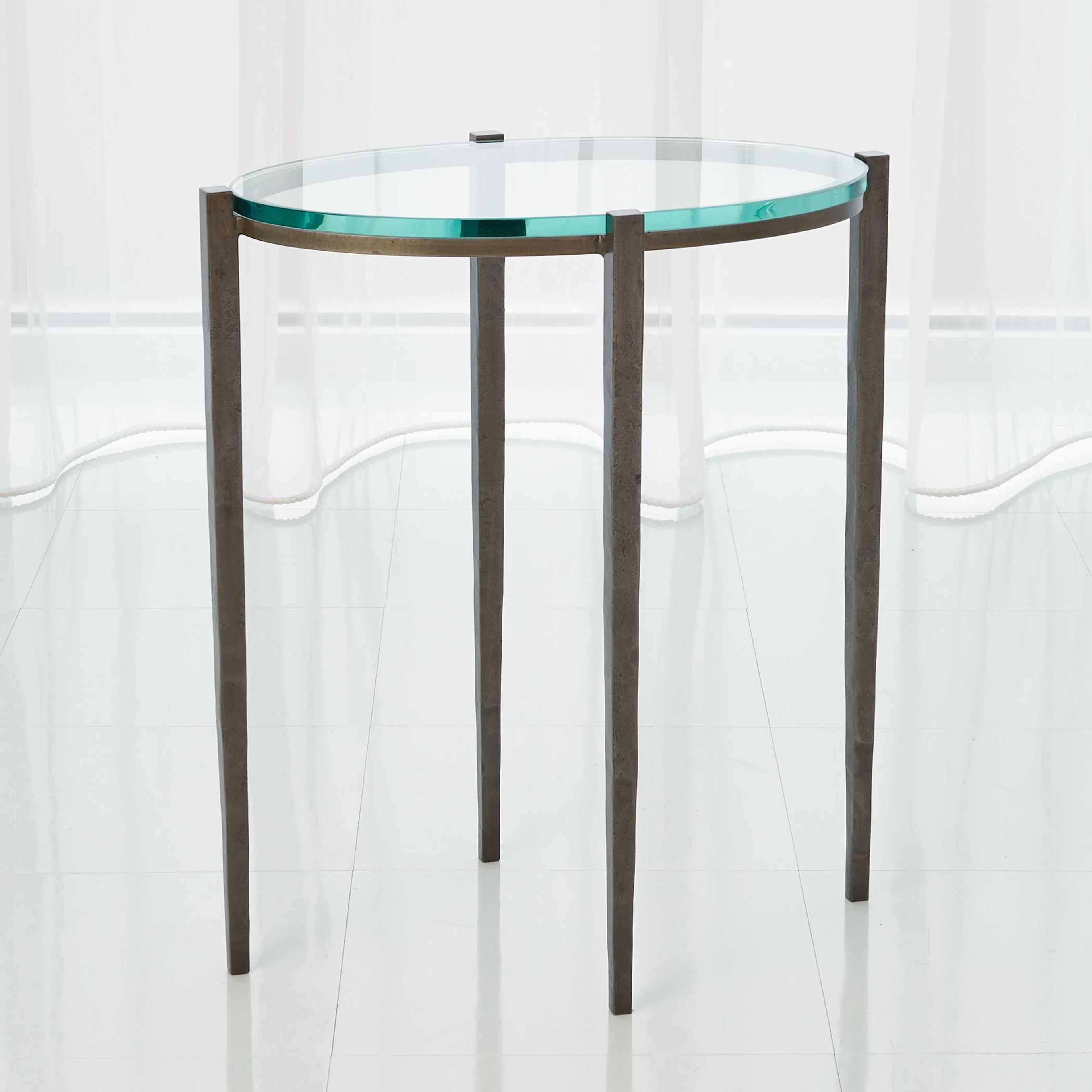 Global Views Petite Oval Glass End Table