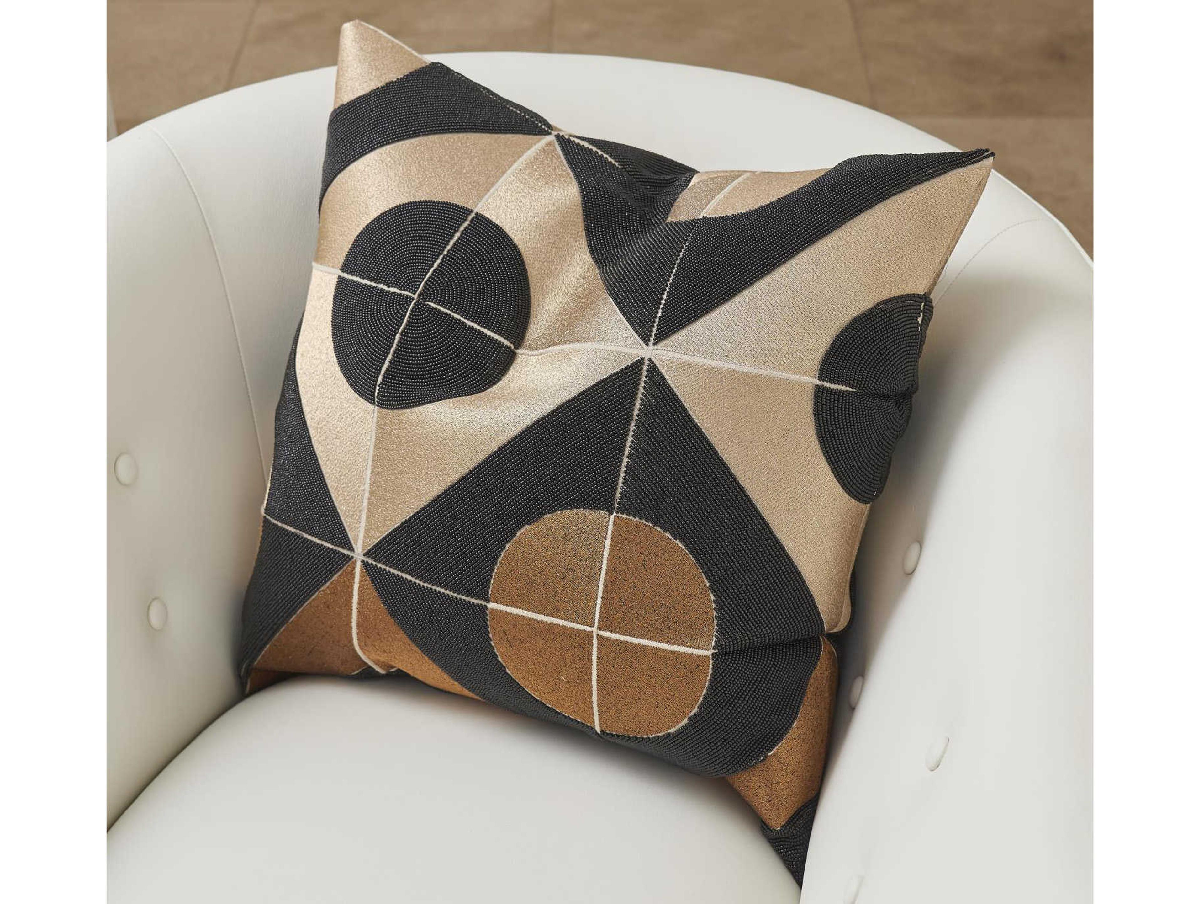 Global Views Circle Marquetry Pillow