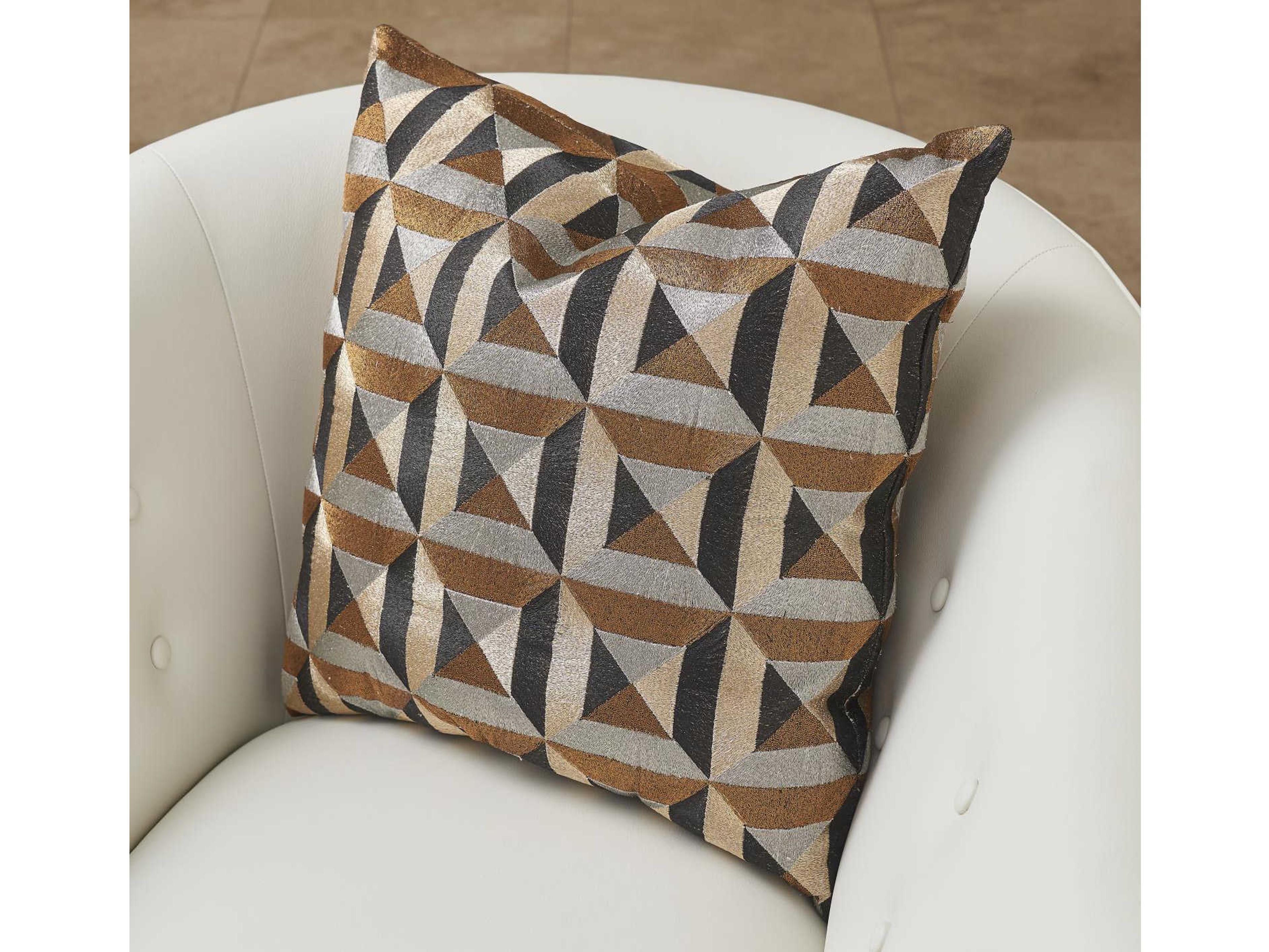 Global Views Triangle Marquetry Pillow