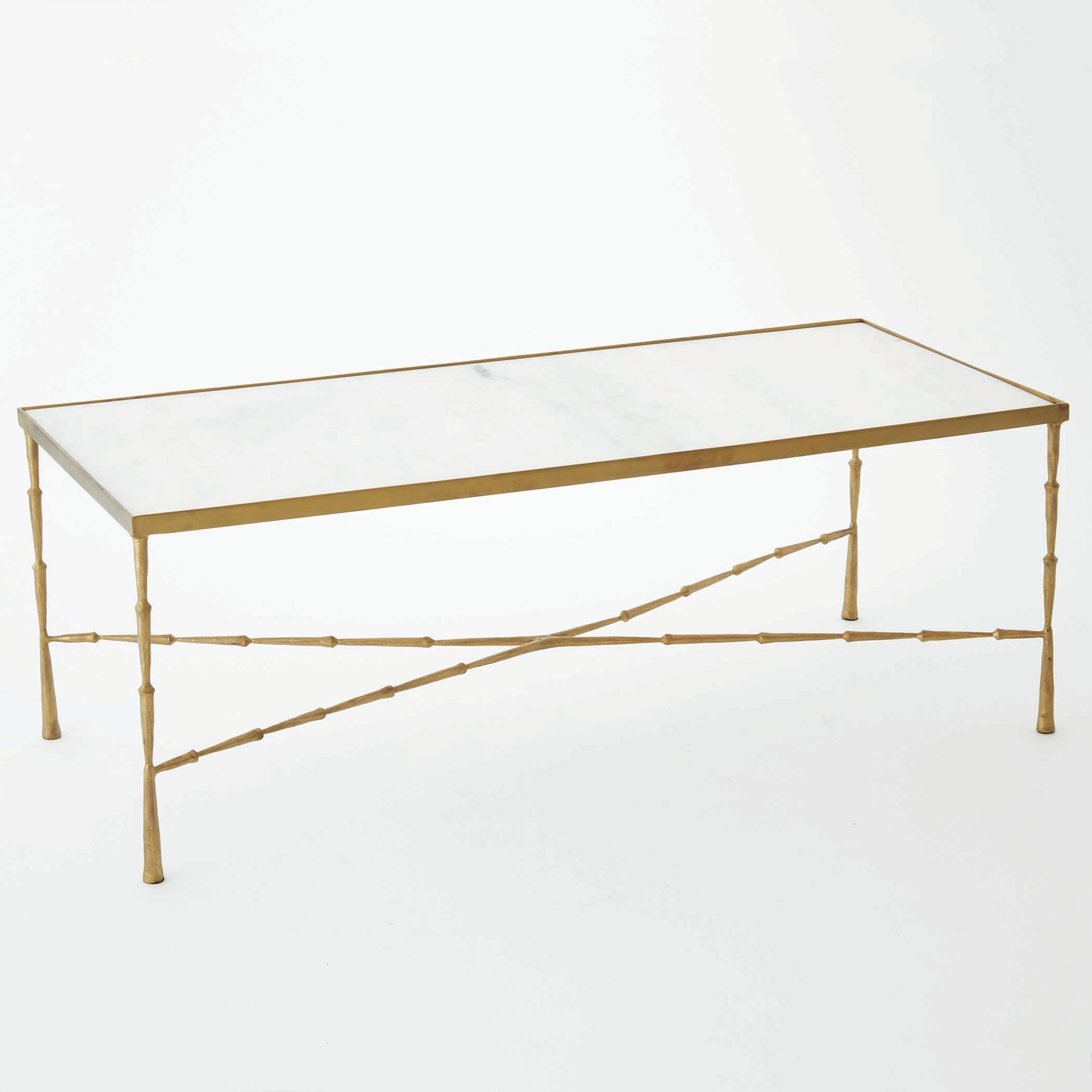 Global Views Spike Rectangular Marble Coffee Table
