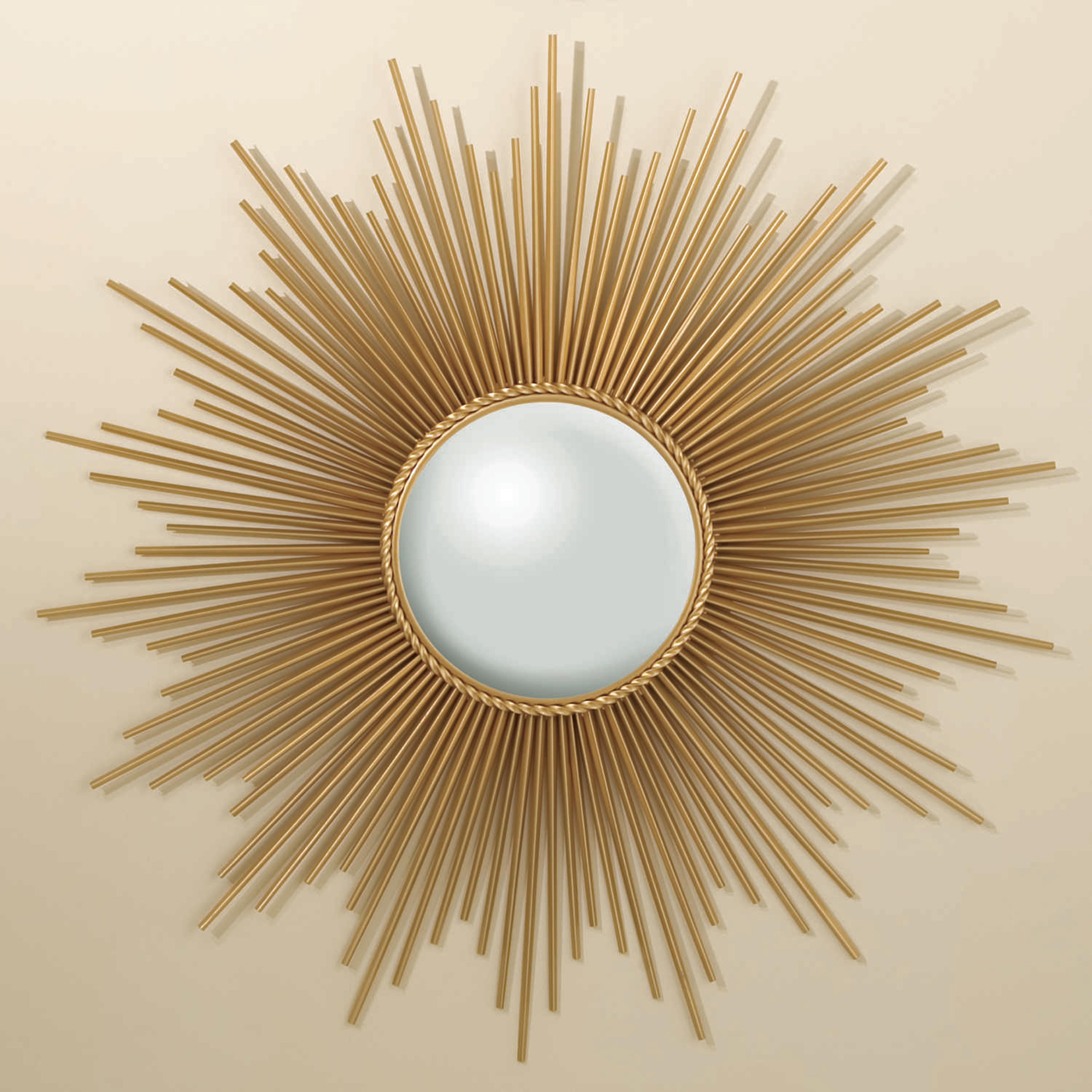 Global Views Sunburst Gold Round Wall Mirror