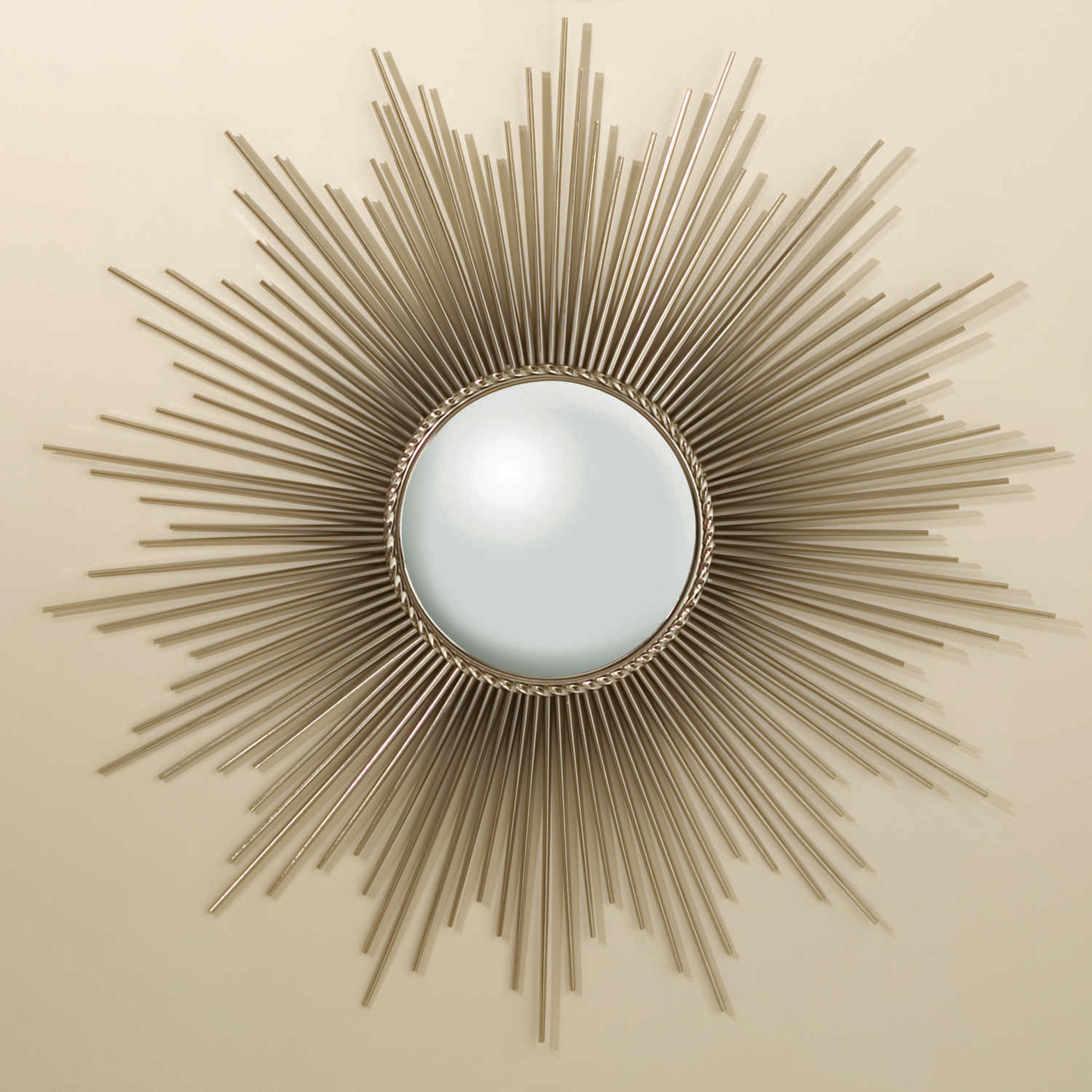Global Views Sunburst Nickel Round Wall Mirror