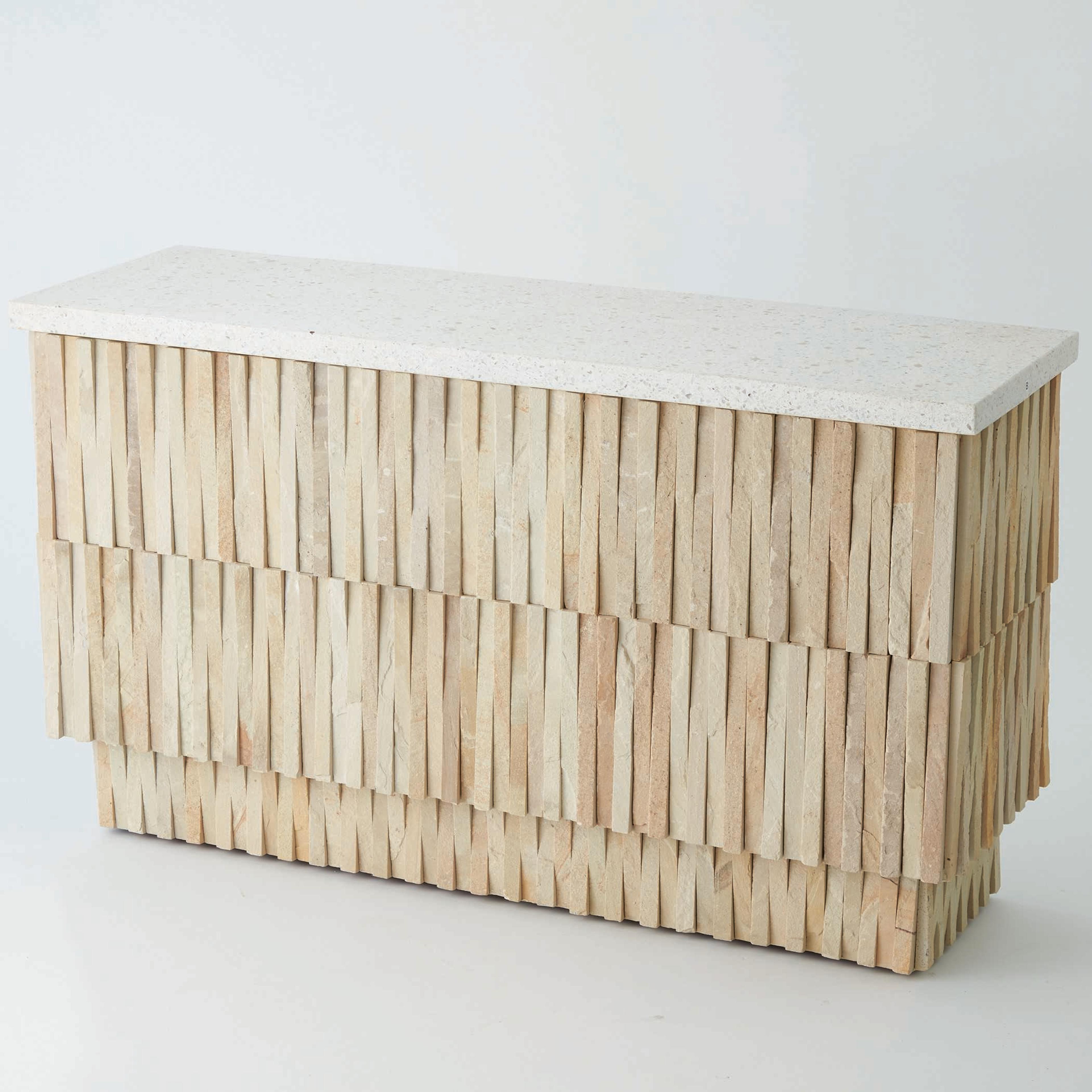 Global Views Teeter Totter Rectangular Stone Console Table