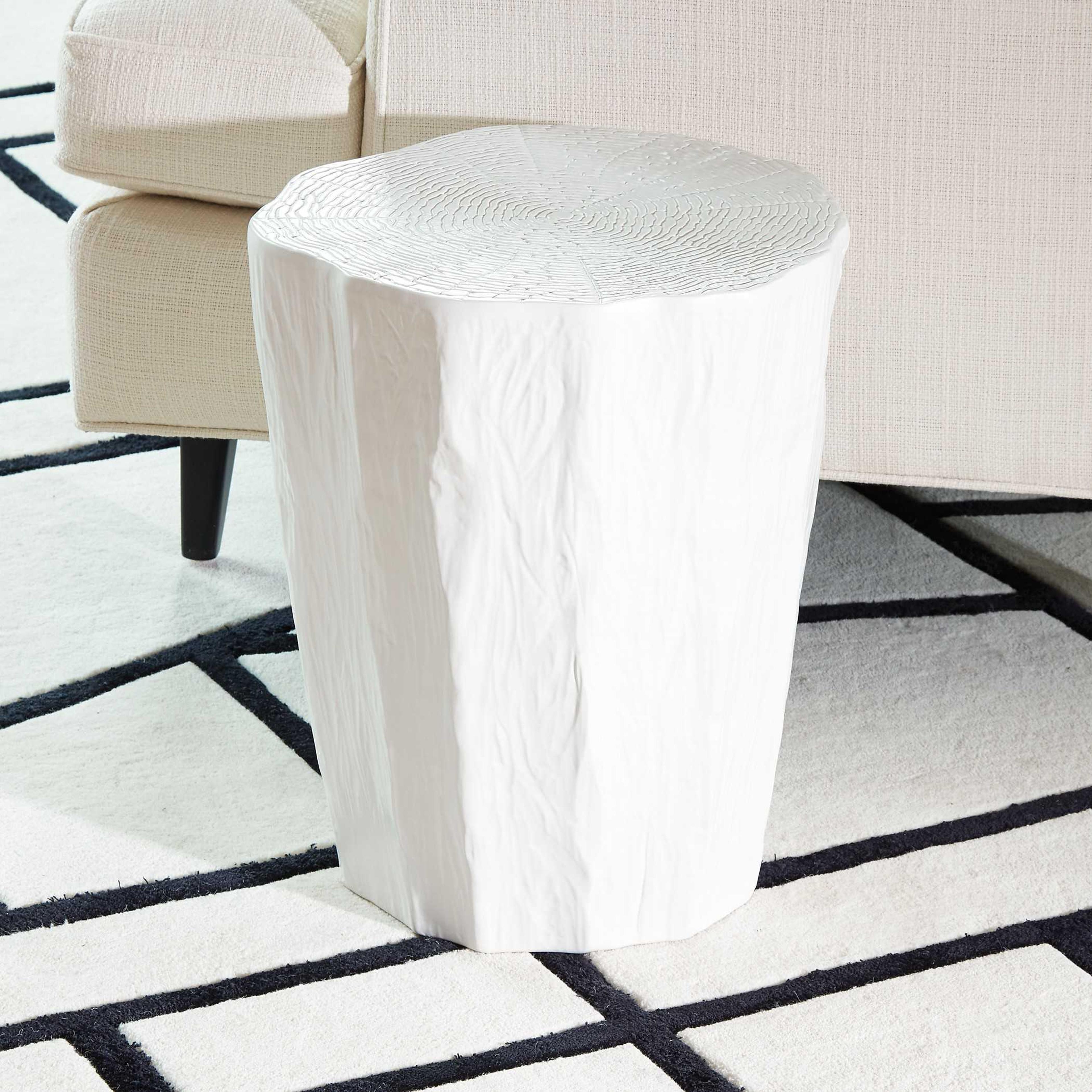 Global Views White Trunk Stool