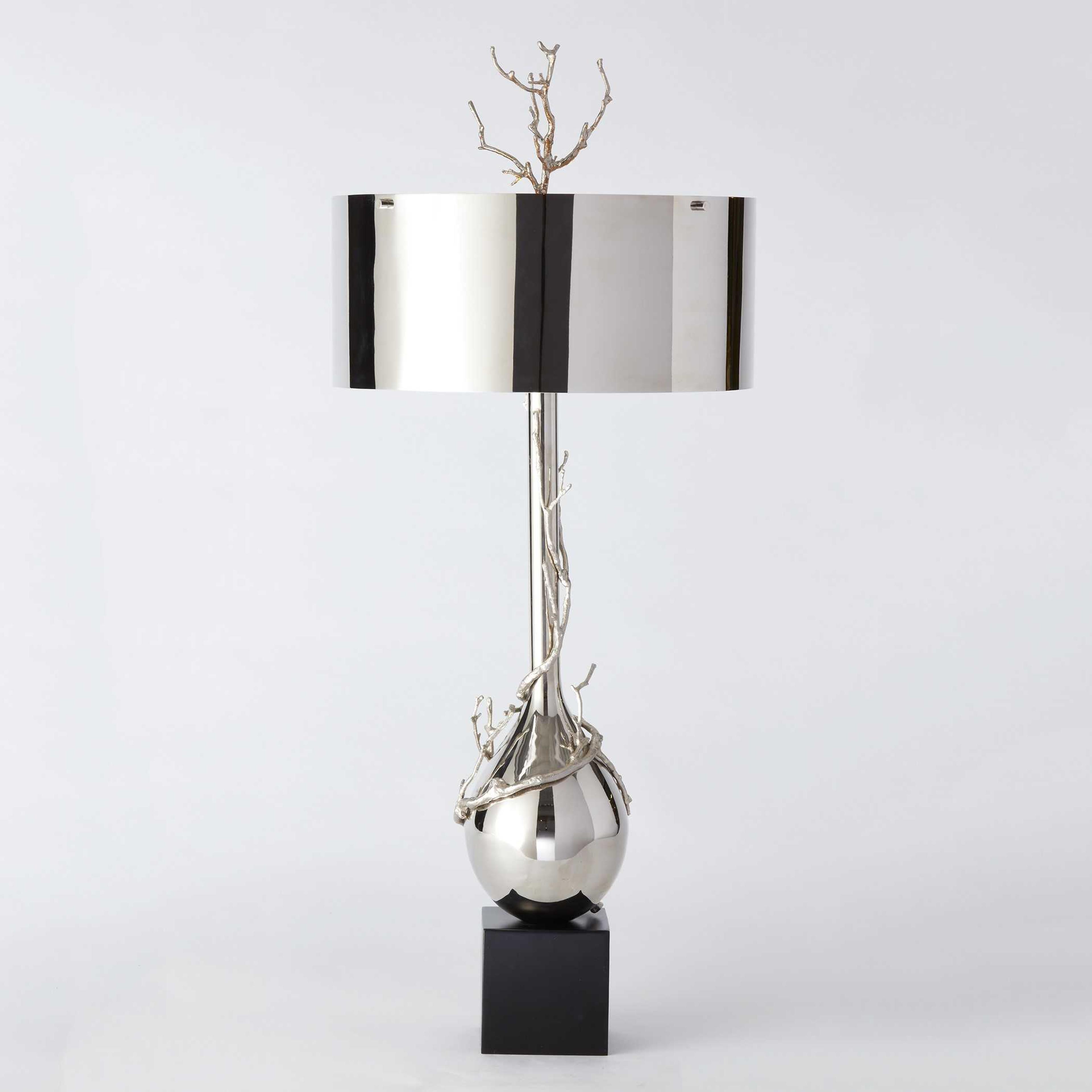 Global Views Twig Bulb Nickel Buffet Lamp