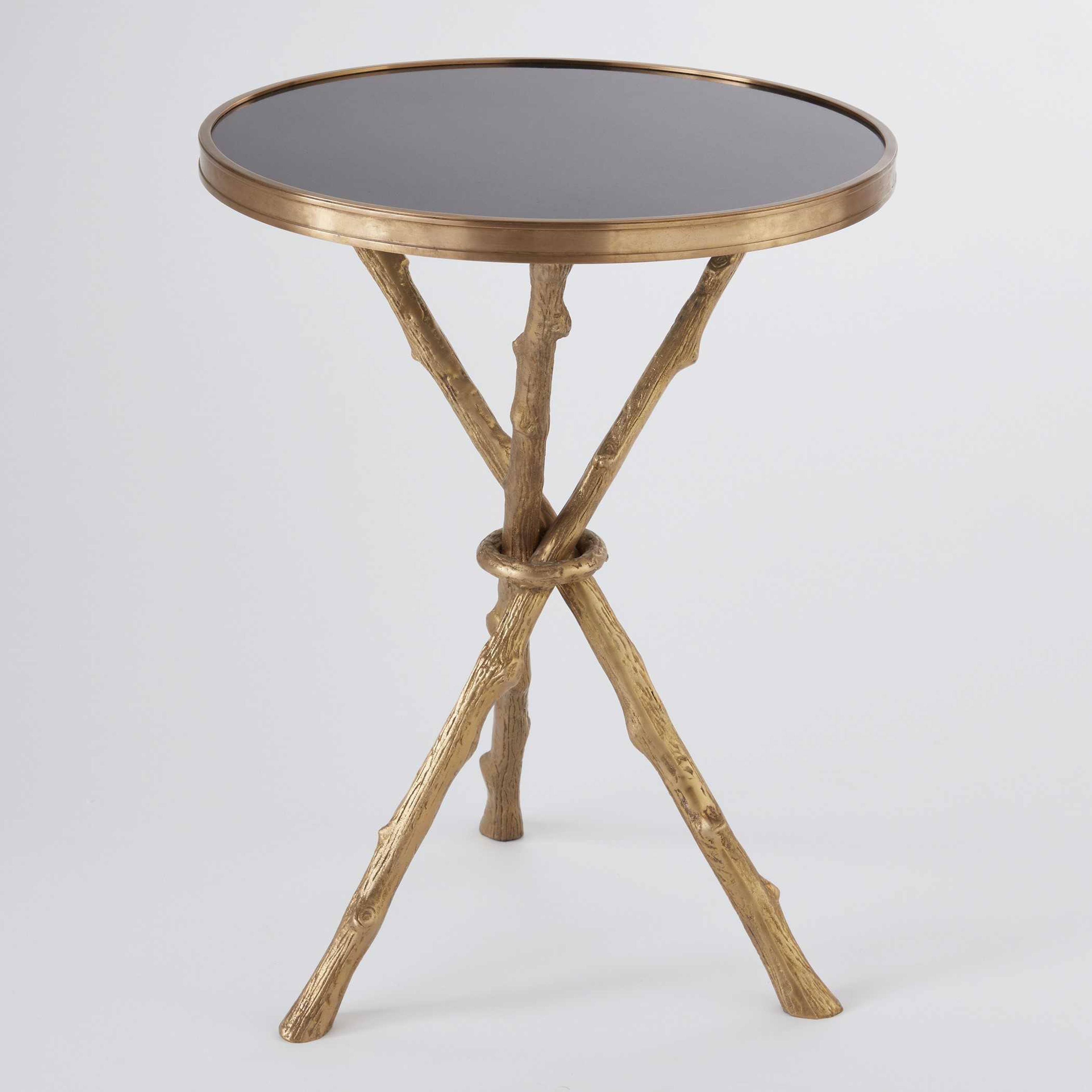 Global Views Twig Round Granite End Table