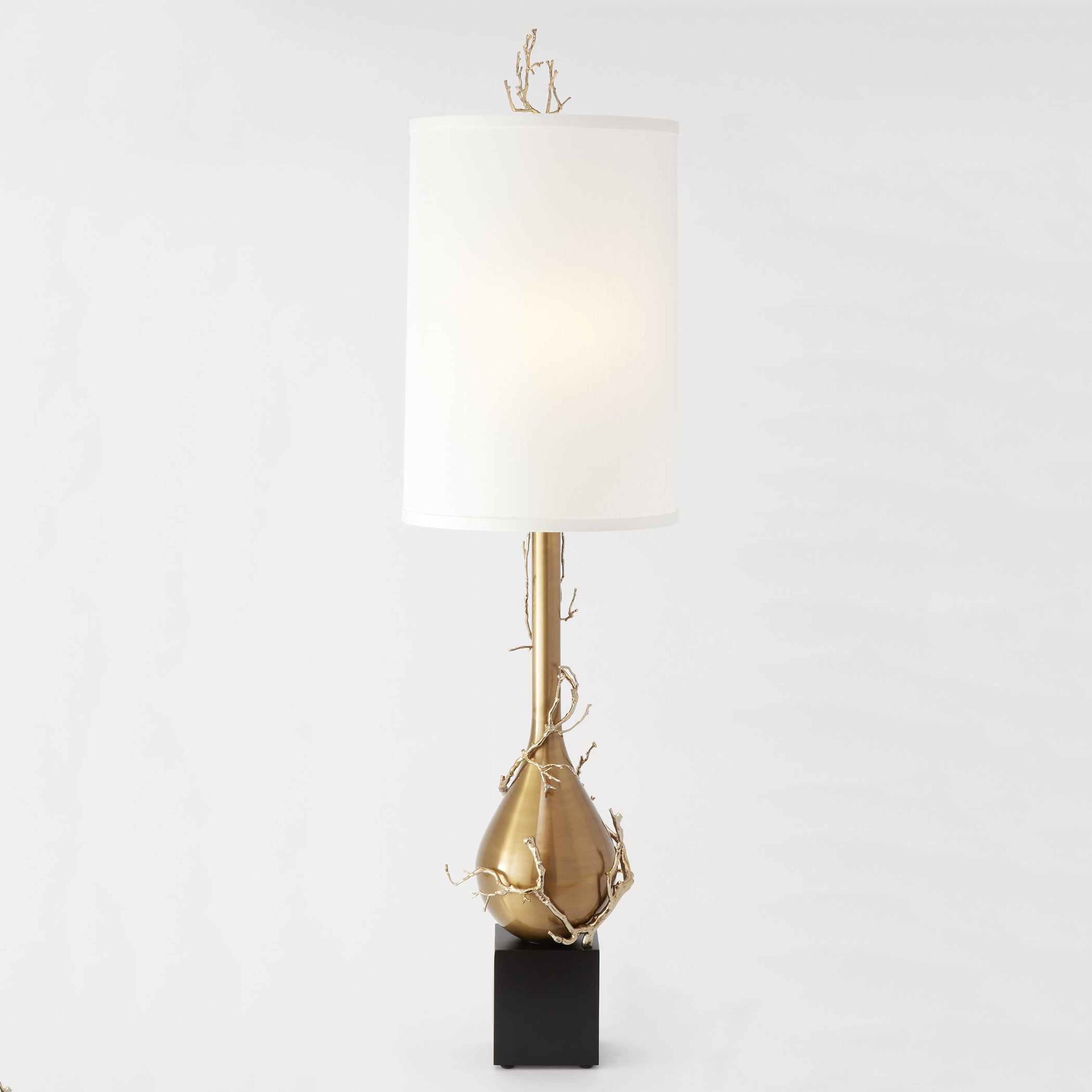 Global Views Twig Bulb Brass Floor Lamp