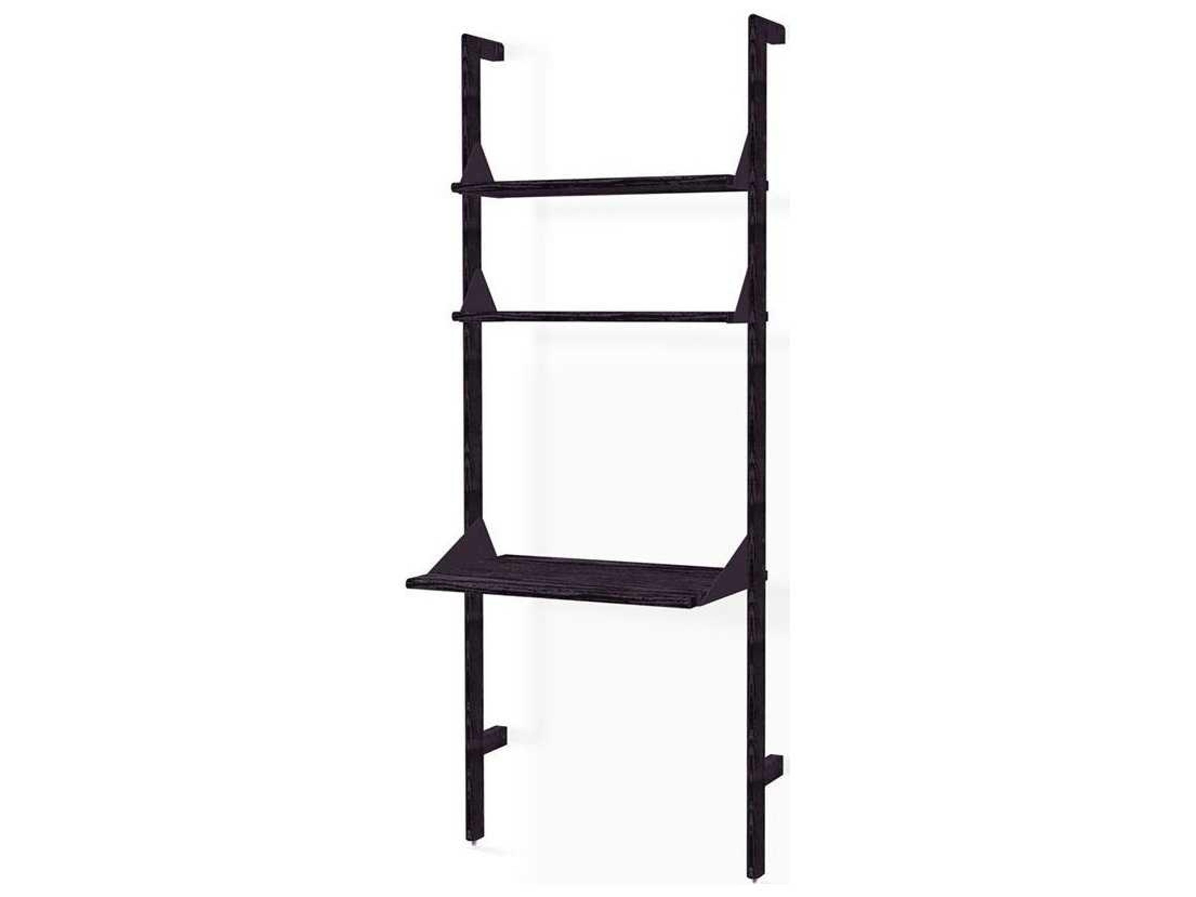 Gus* Modern Branch Ash Black Wood Leaning Ladder Desk
