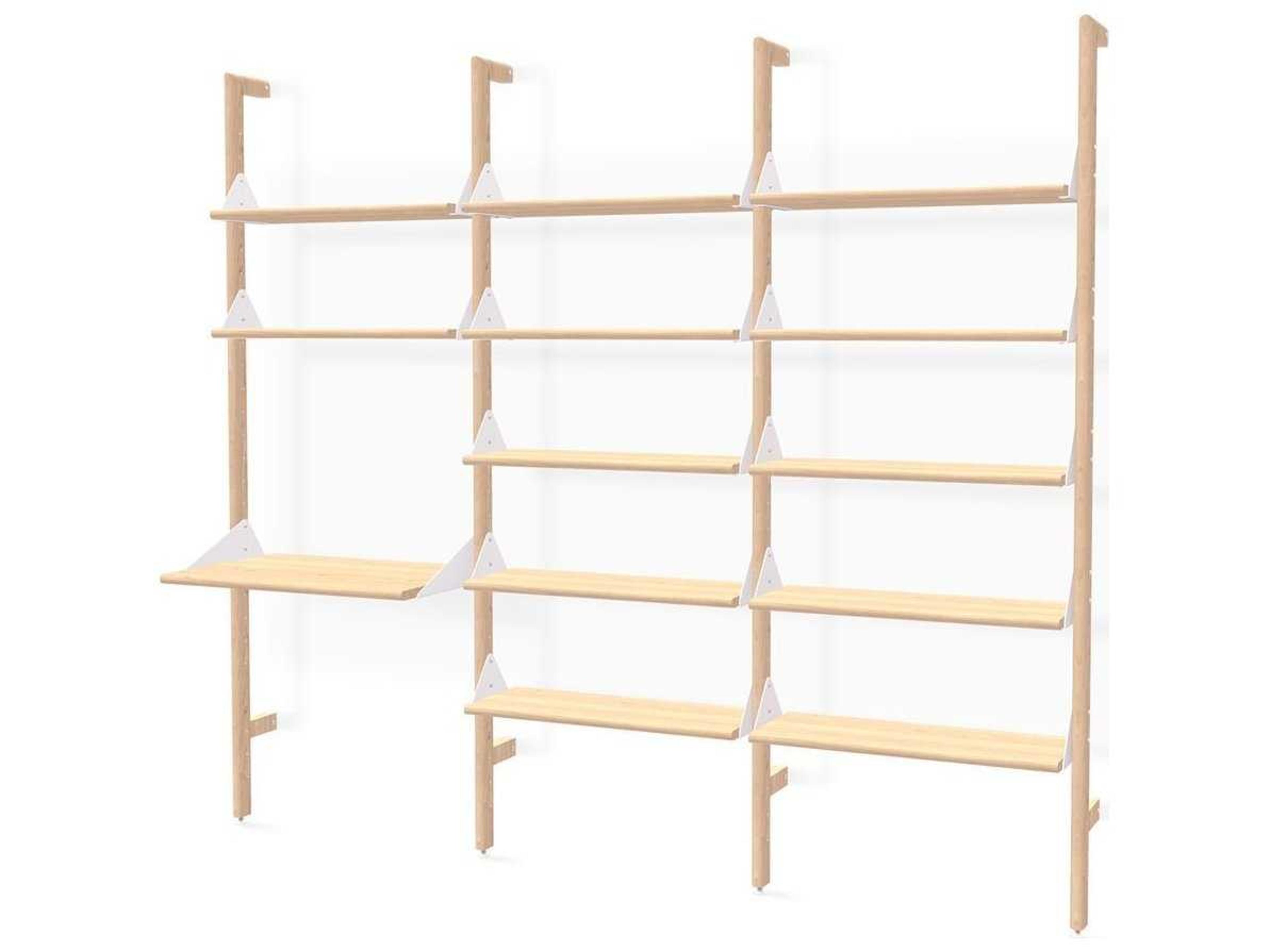 Gus* Modern Branch Ash Blonde White Beige Wood Leaning Ladder Desk