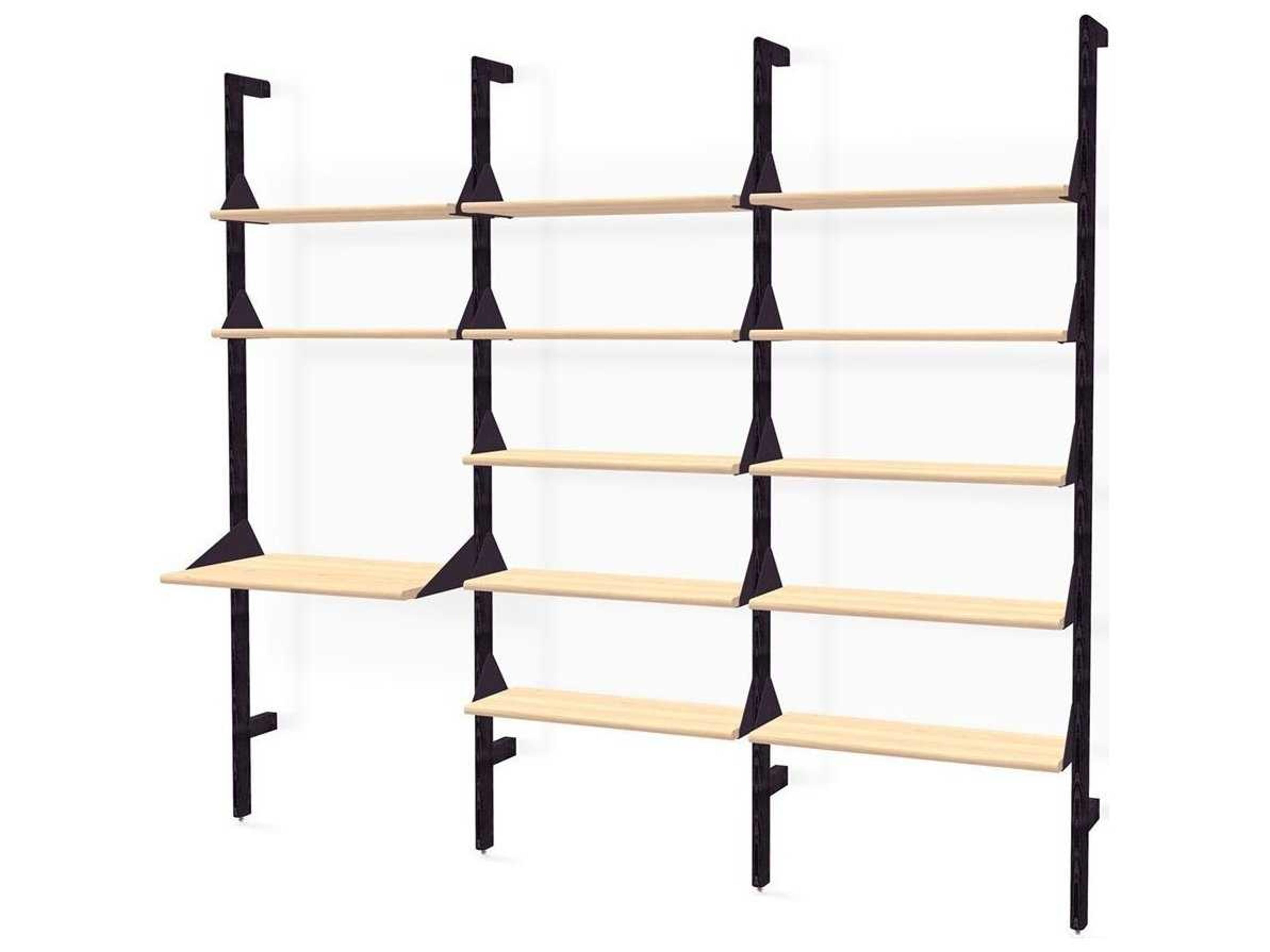 Gus* Modern Branch Ash Black Blonde Beige Wood Leaning Ladder Desk