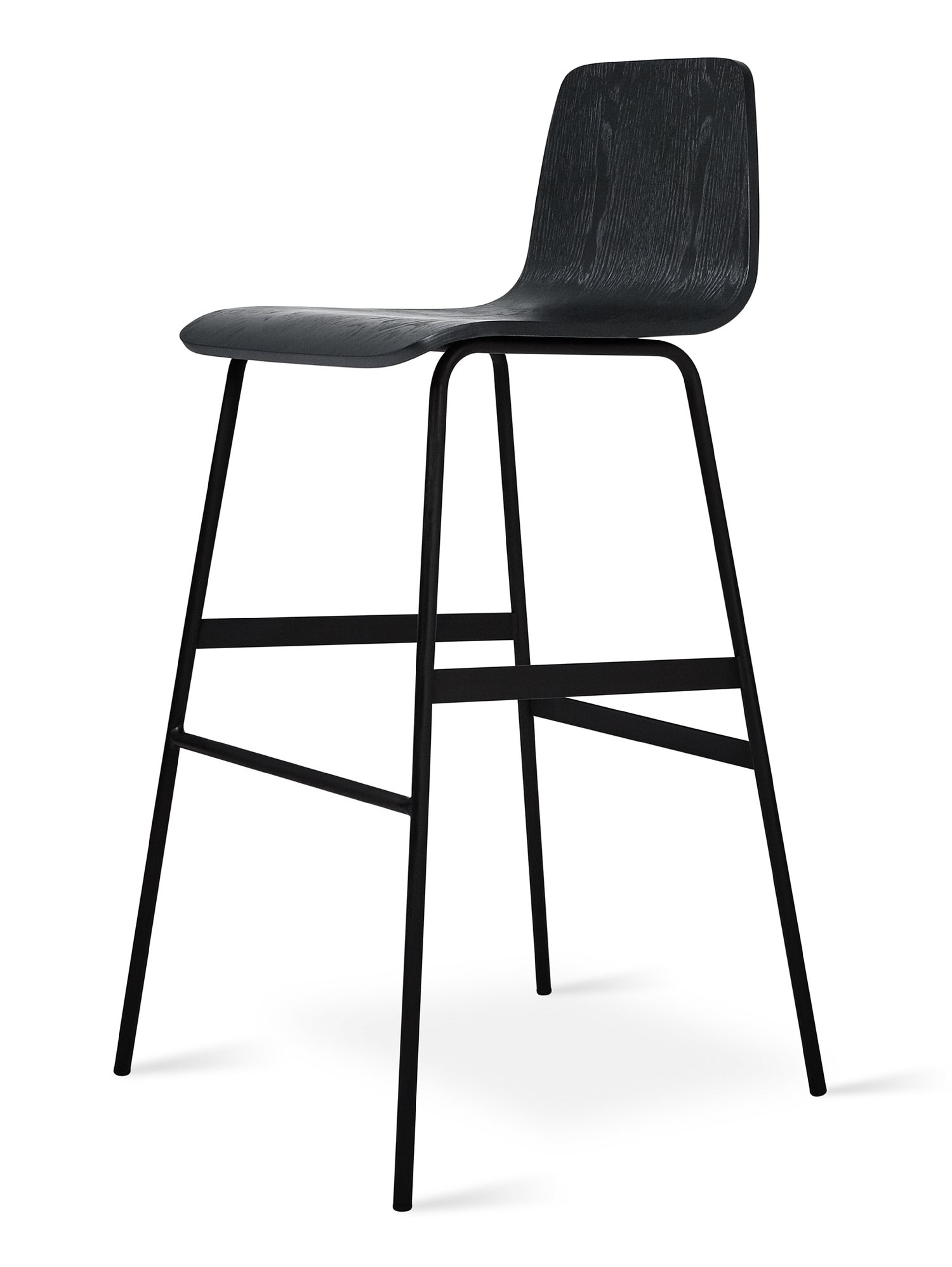 Lecture Ash Wood Black Bar Stool