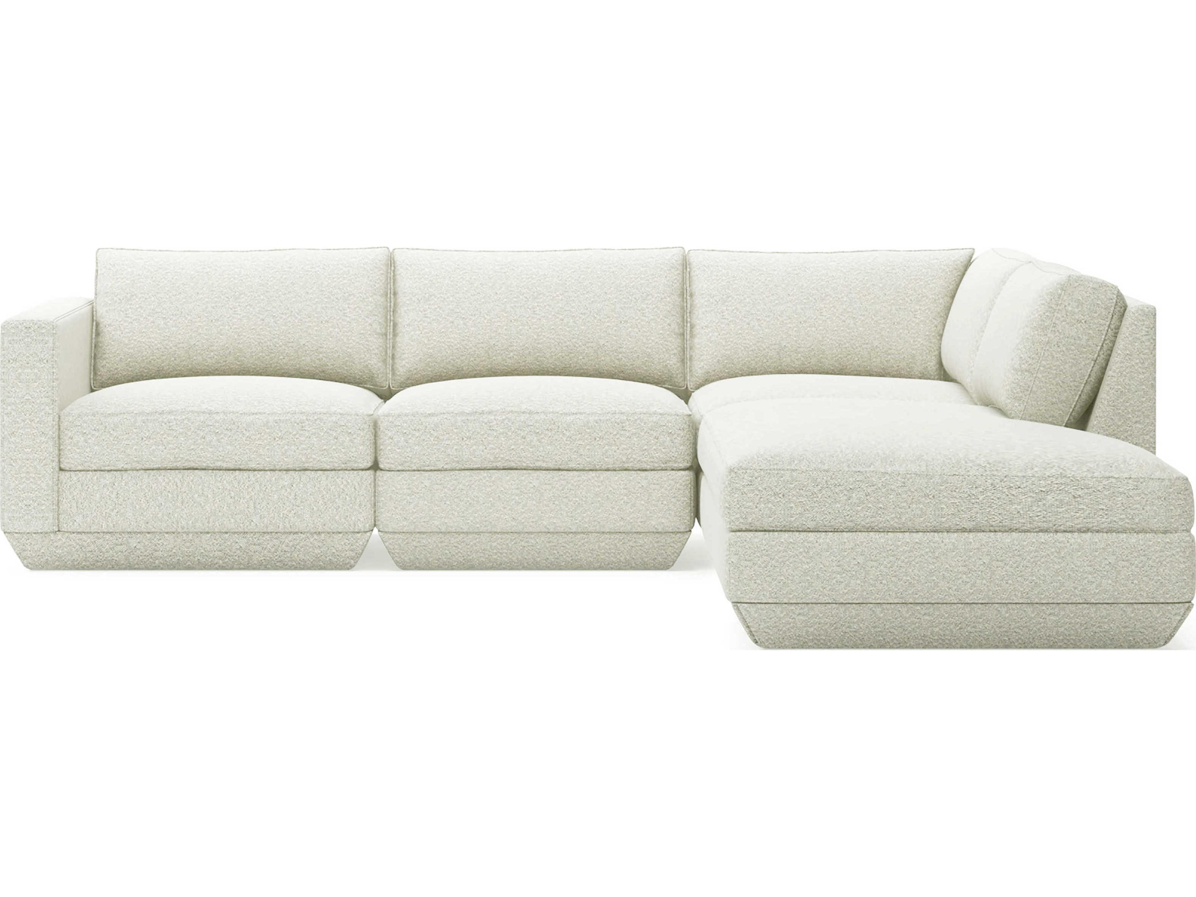 Gus* Modern Podium White Upholstered Sectional Sofa