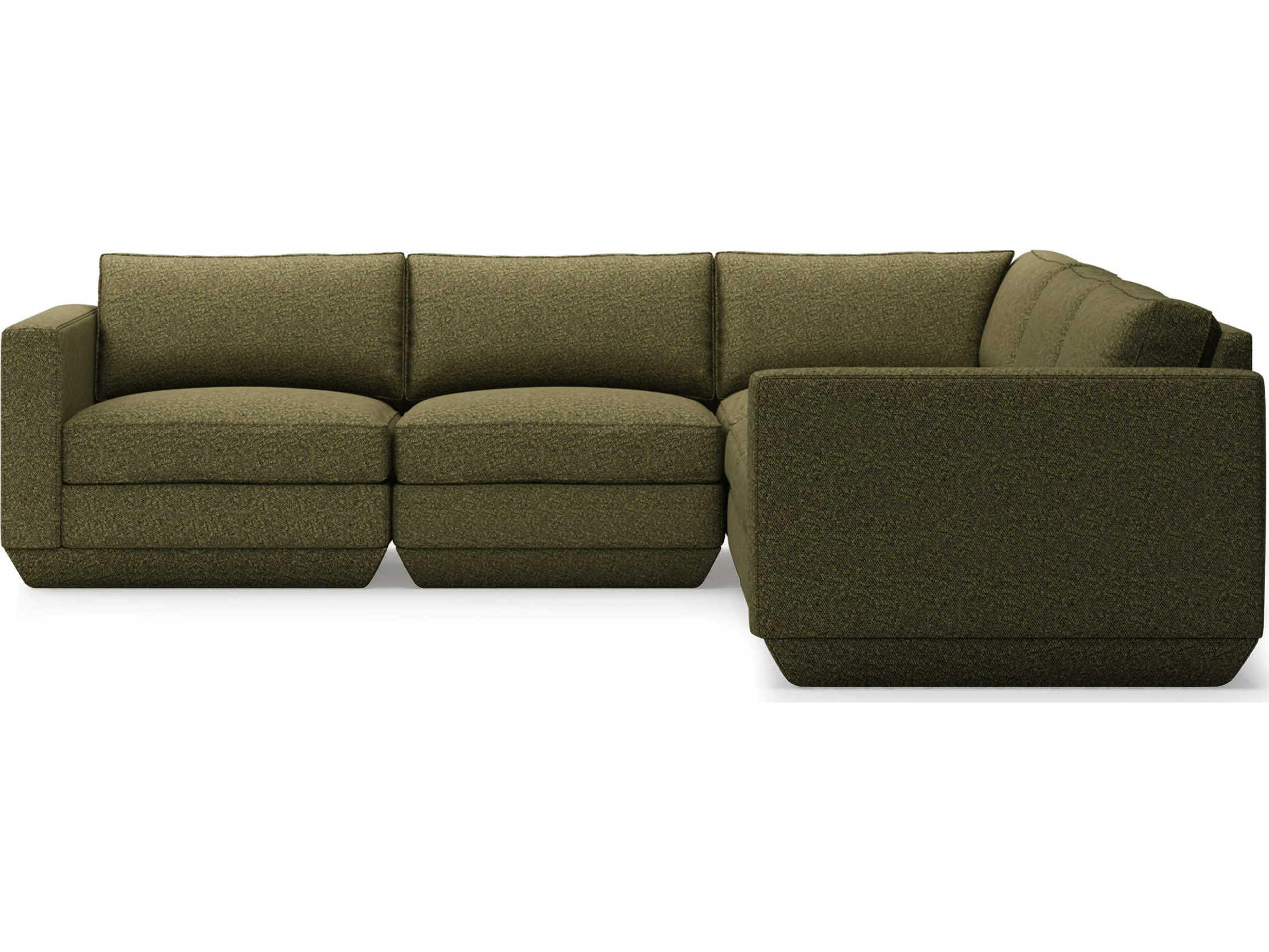Gus* Modern Podium Green Upholstered Sectional Sofa