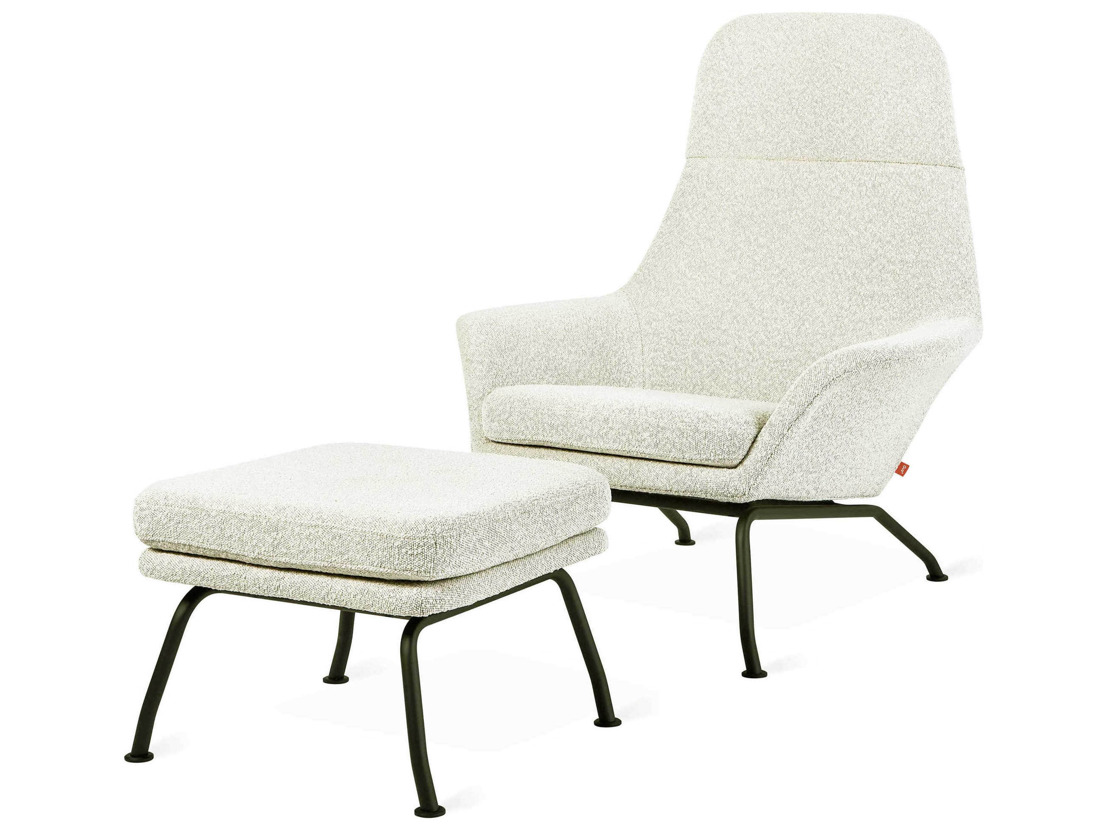Gus* Modern Tallinn Copenhagen Fossil Accent Chair with Ottoman