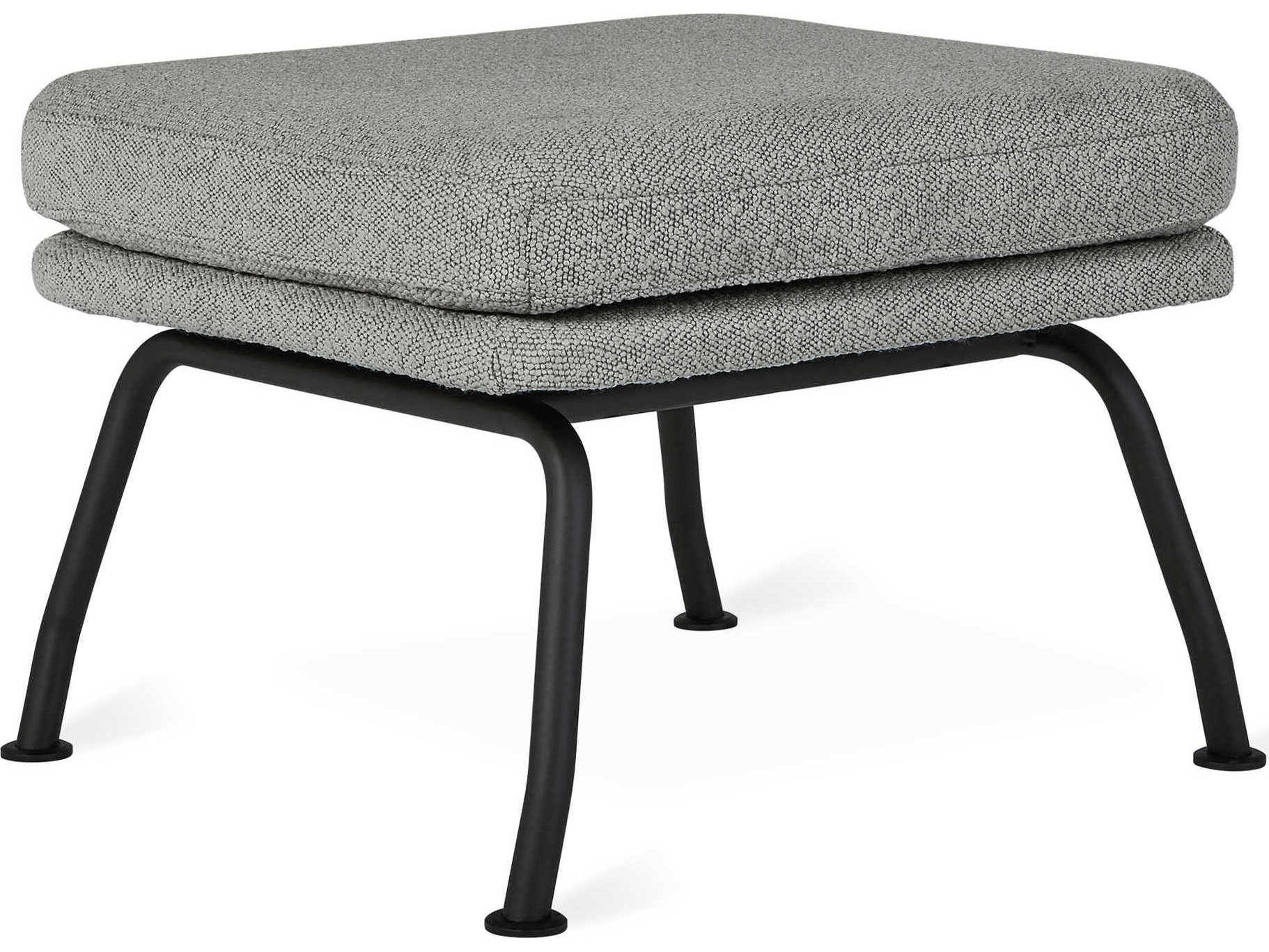 Gus* Modern Tallinn Copenhagen Iron Gray Upholstered Ottoman