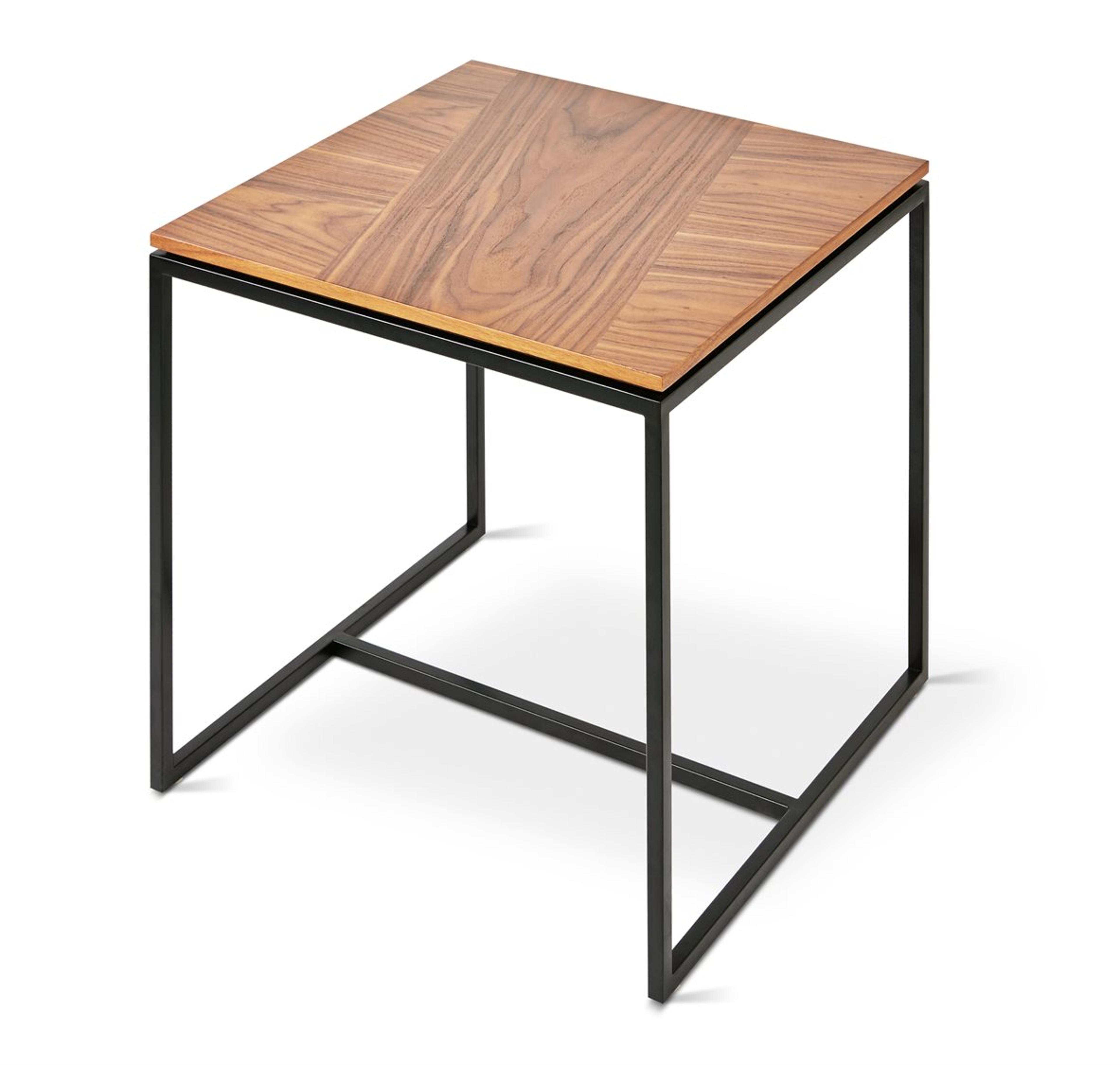 Gus* Modern Tobias Square Wood Walnut Black End Table