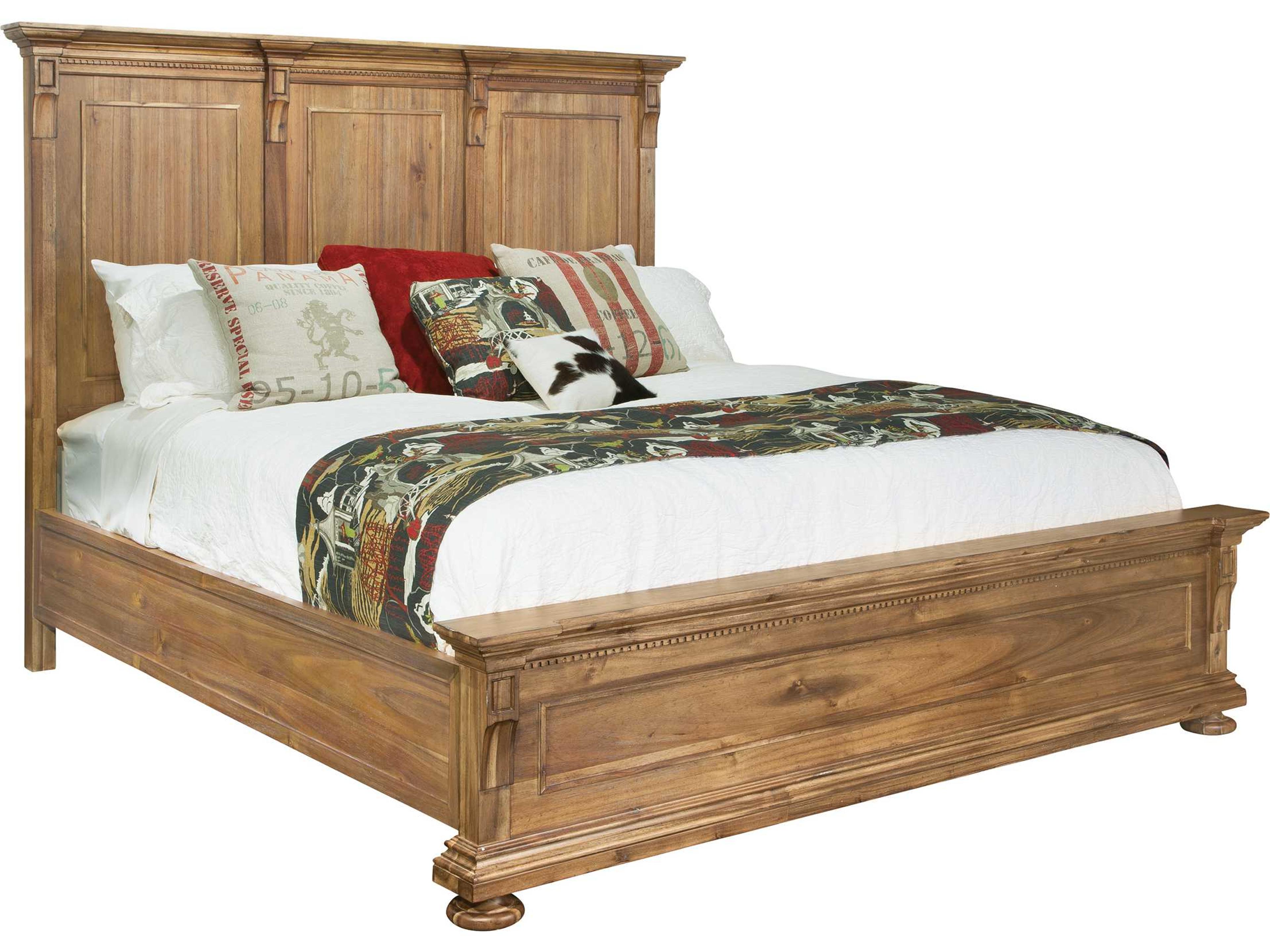 Hekman Wellington Hall Brown Acacia Wood Queen Panel Bed