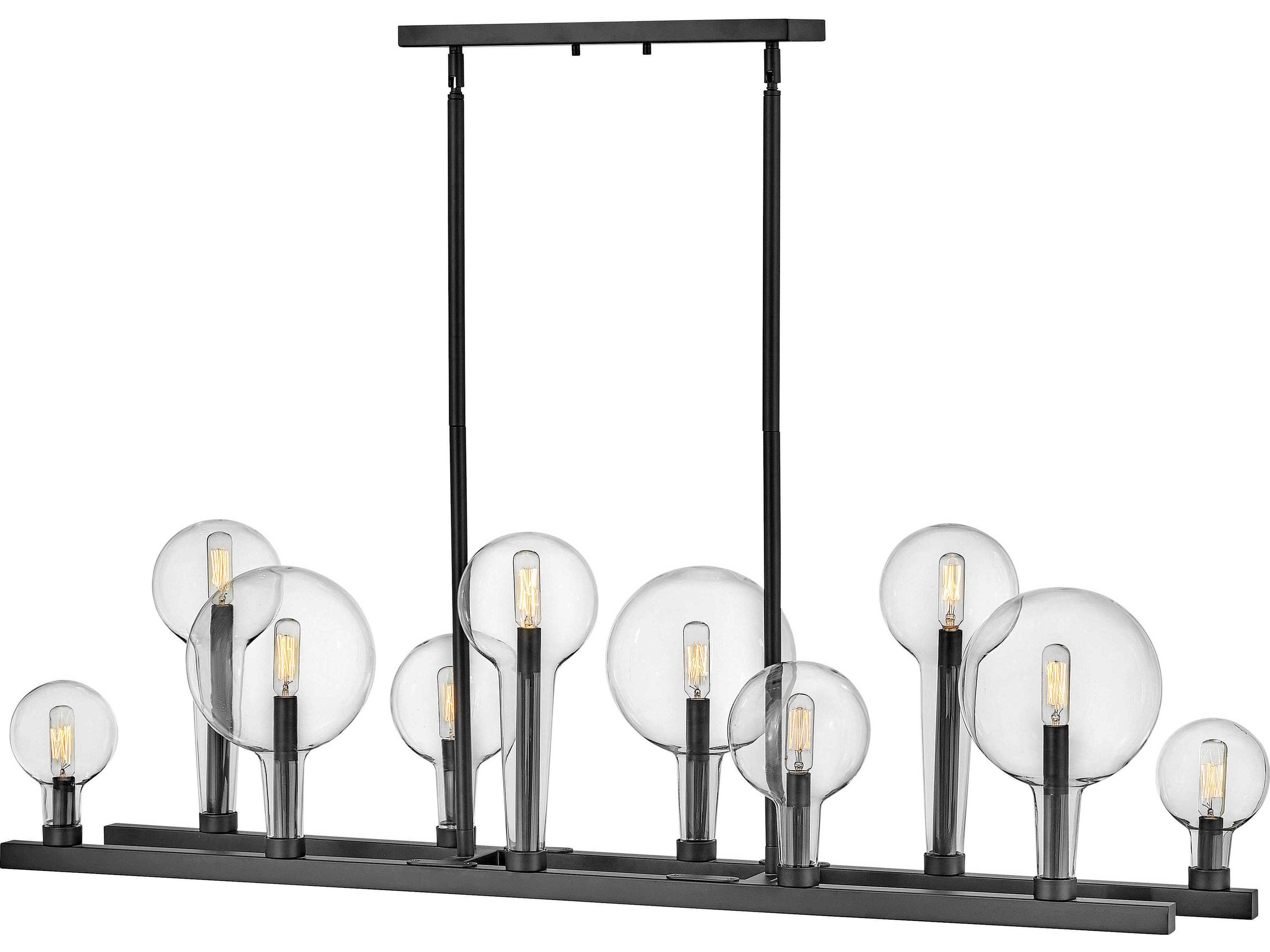 Hinkley Alchemy 10-Light Black Glass Globe Island Pendant