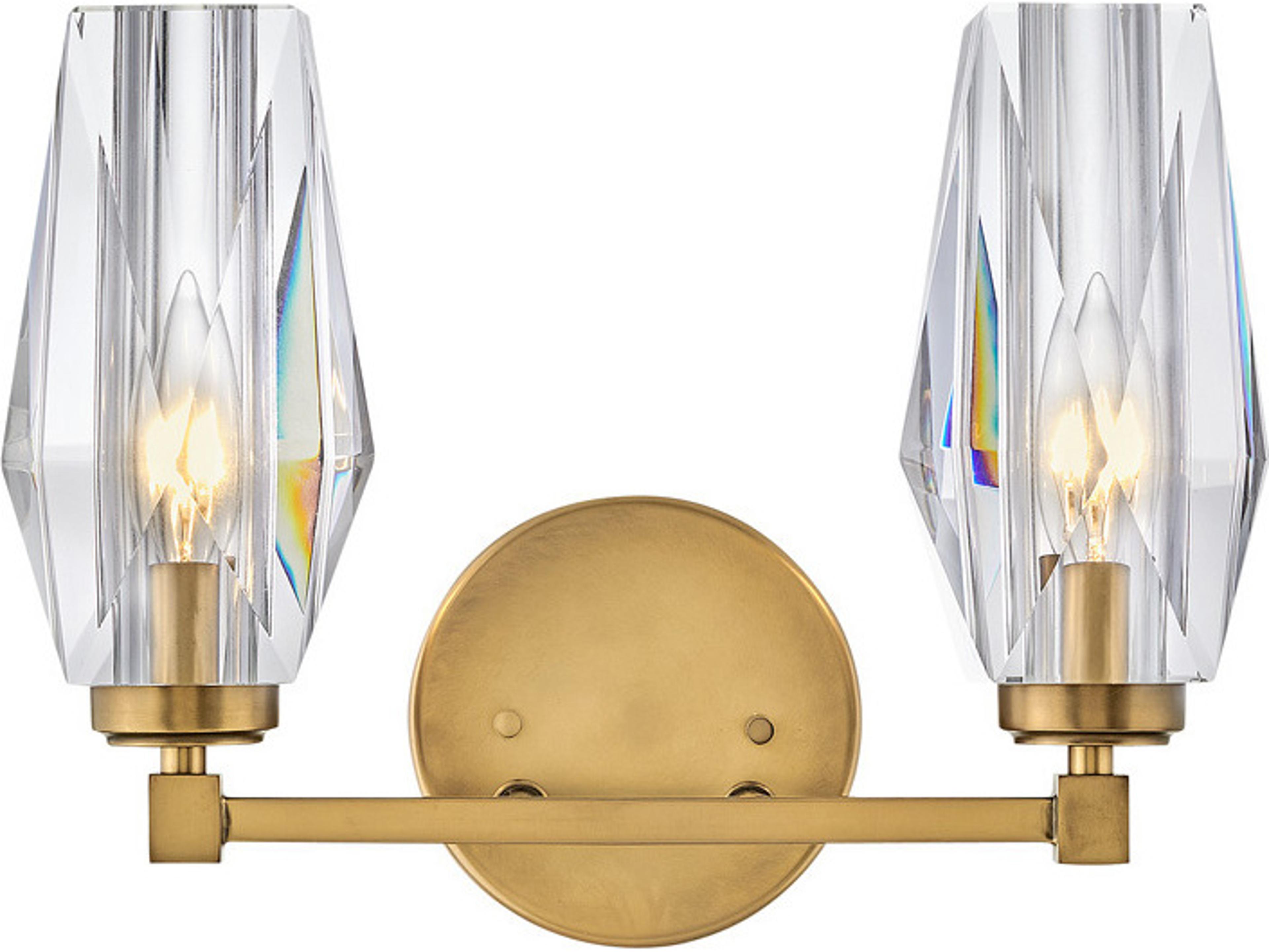 Hinkley Ana 2-Light Heritage Brass Crystal Vanity Light