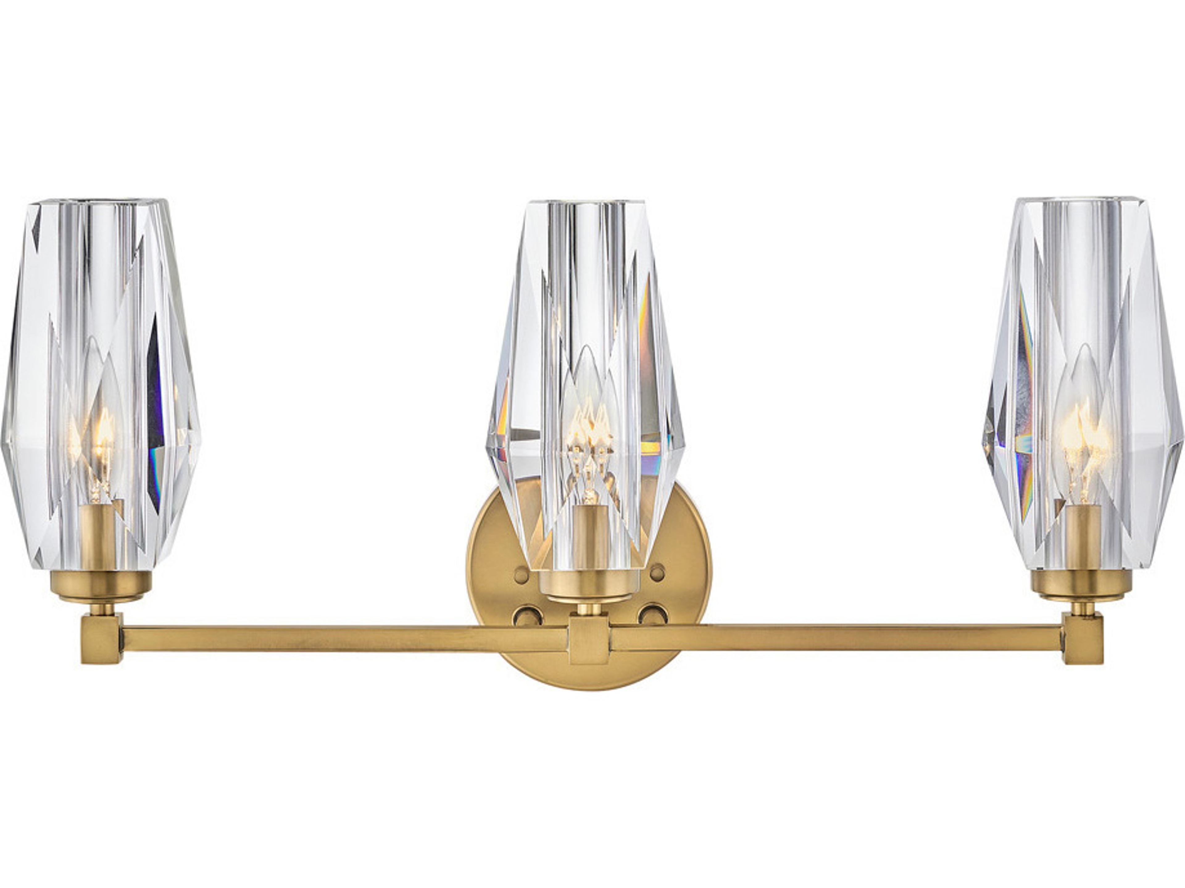 Hinkley Ana 3-Light Heritage Brass Crystal Vanity Light