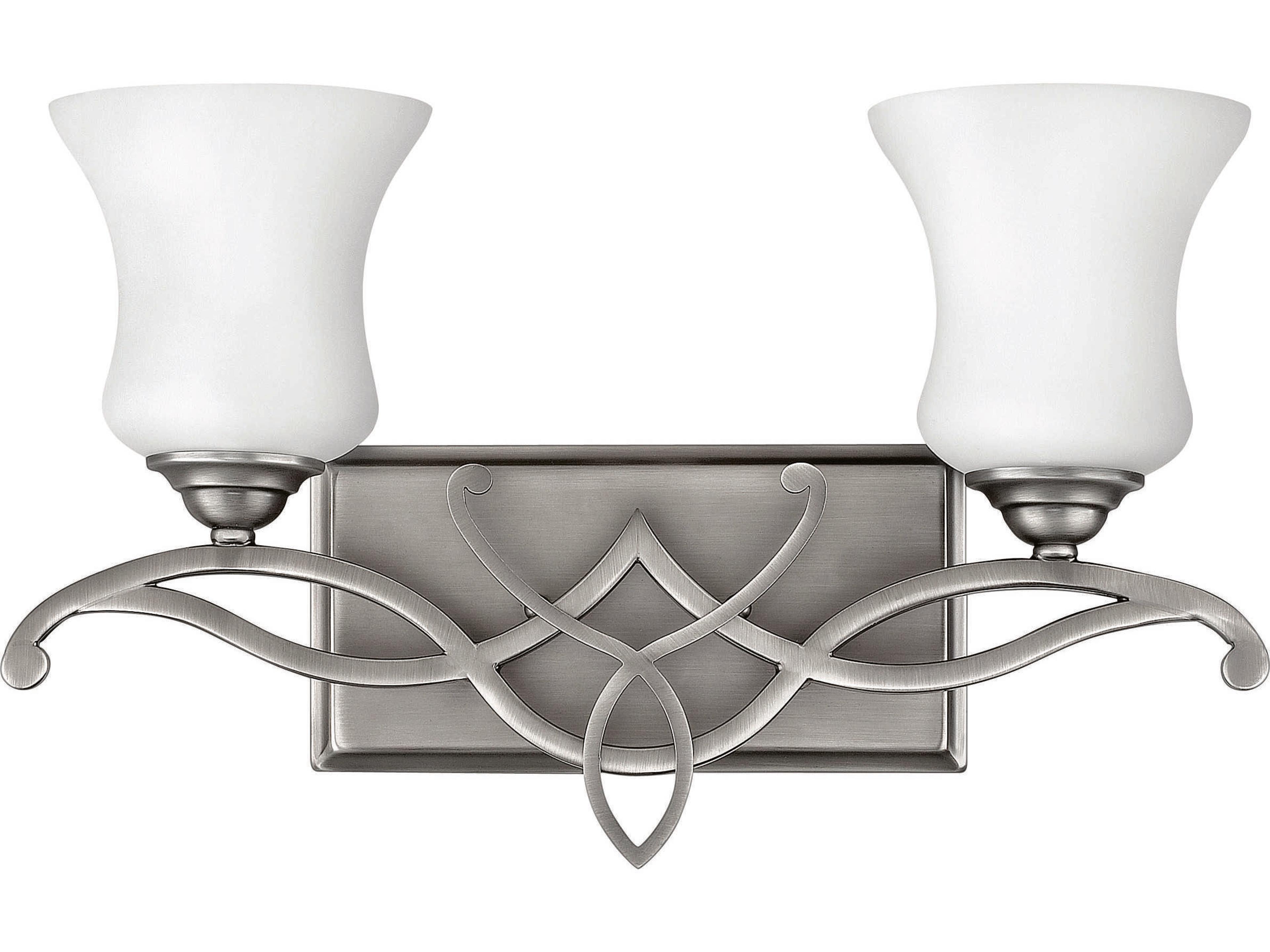 Hinkley Brooke 2-Light Antique Nickel Glass Vanity Light