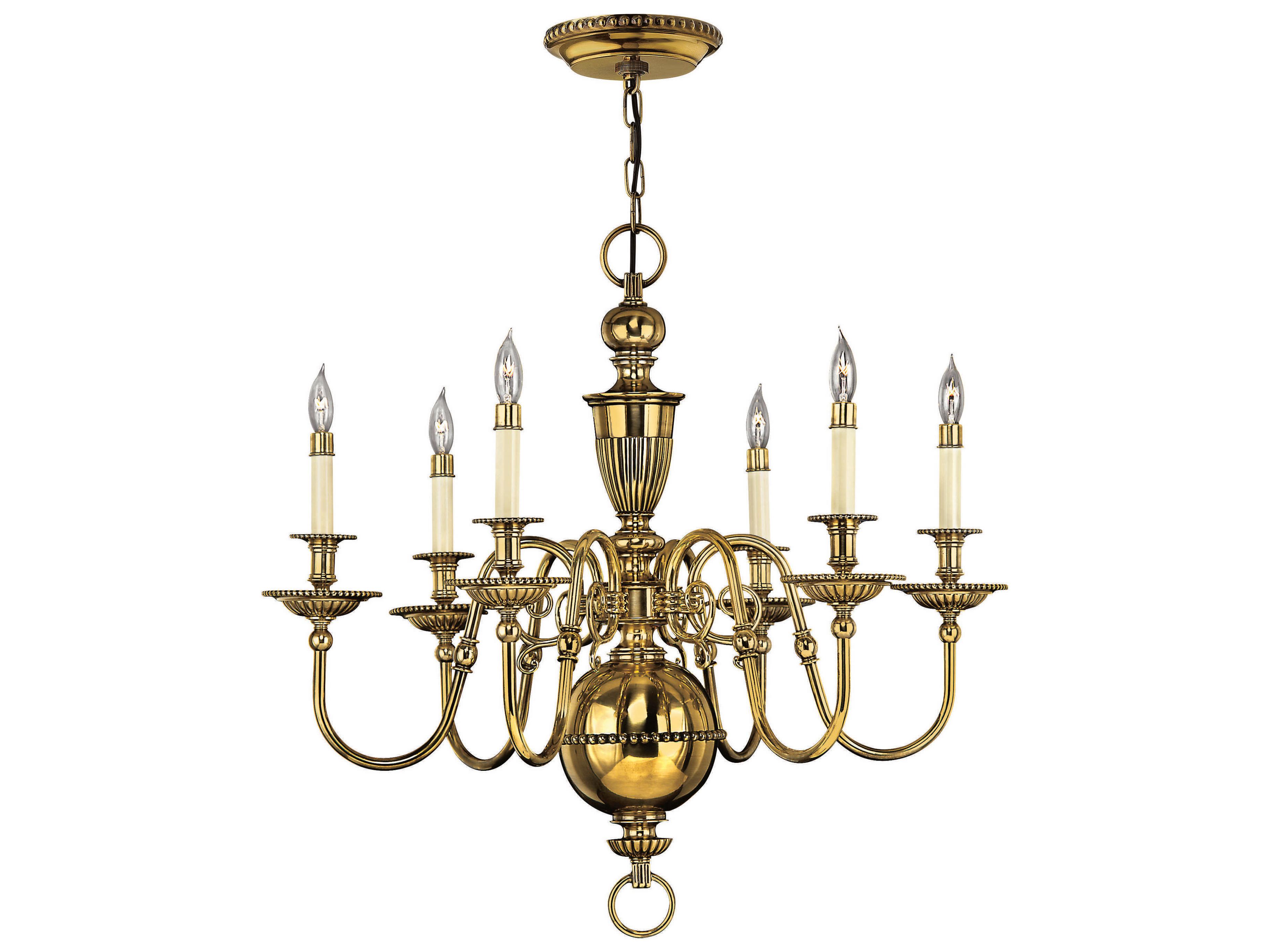 Hinkley Cambridge 6-Light Burnished Brass Candelabra Chandelier