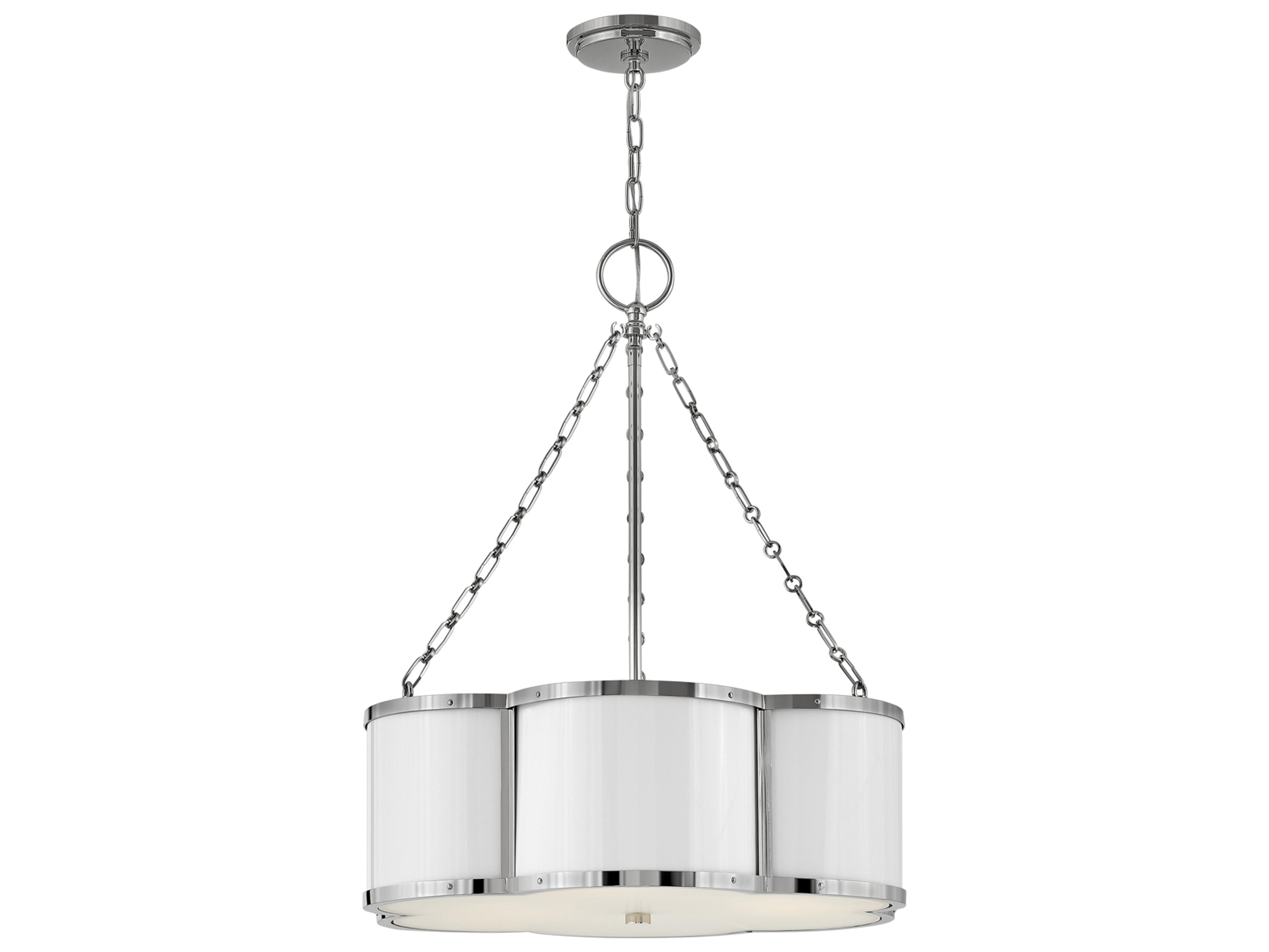 Hinkley Chance 3-Light Polished Nickel Glass Geometric Pendant
