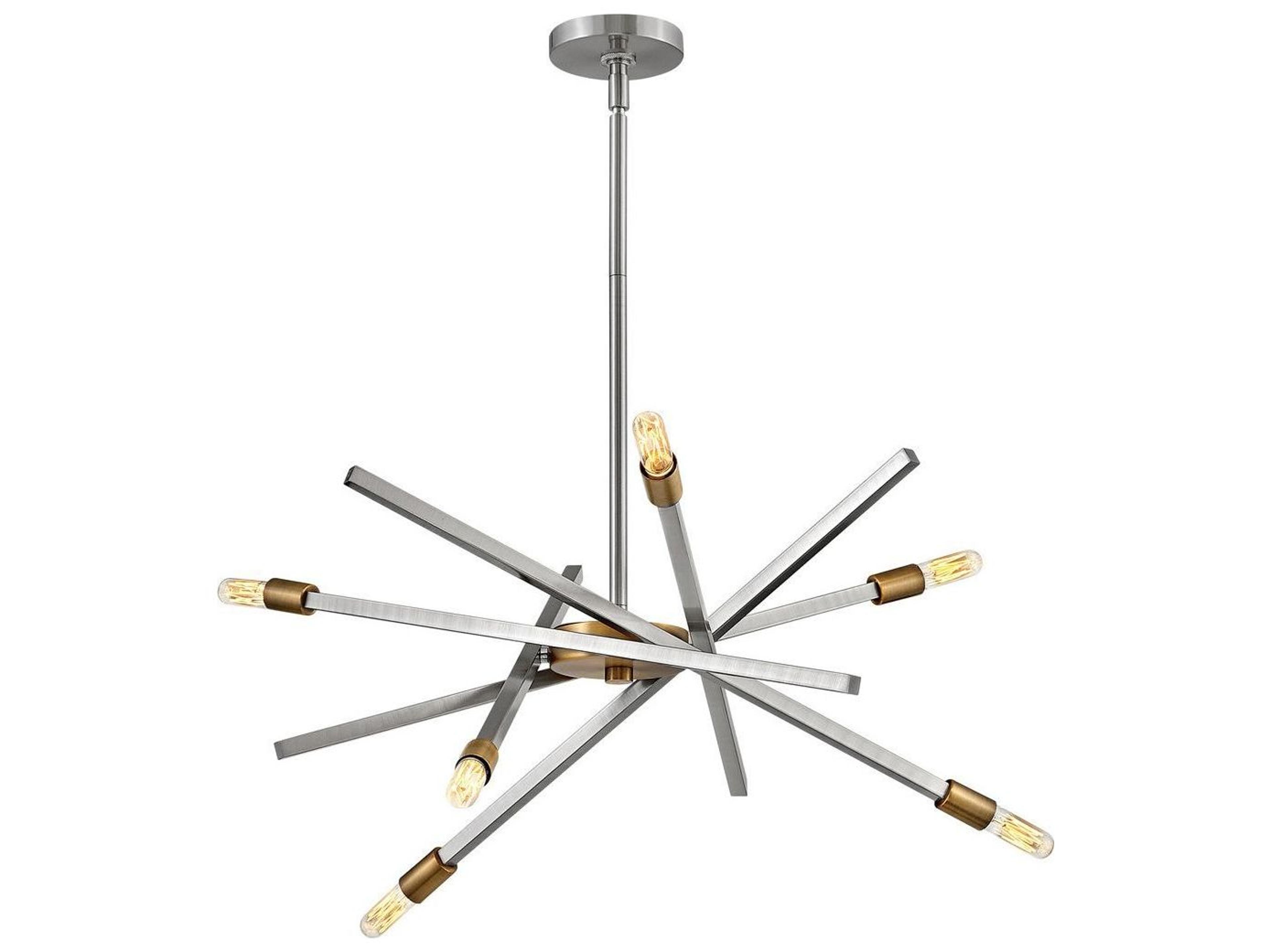 Hinkley Archer 6-Light Brushed Nickel Candelabra Sputnik Chandelier
