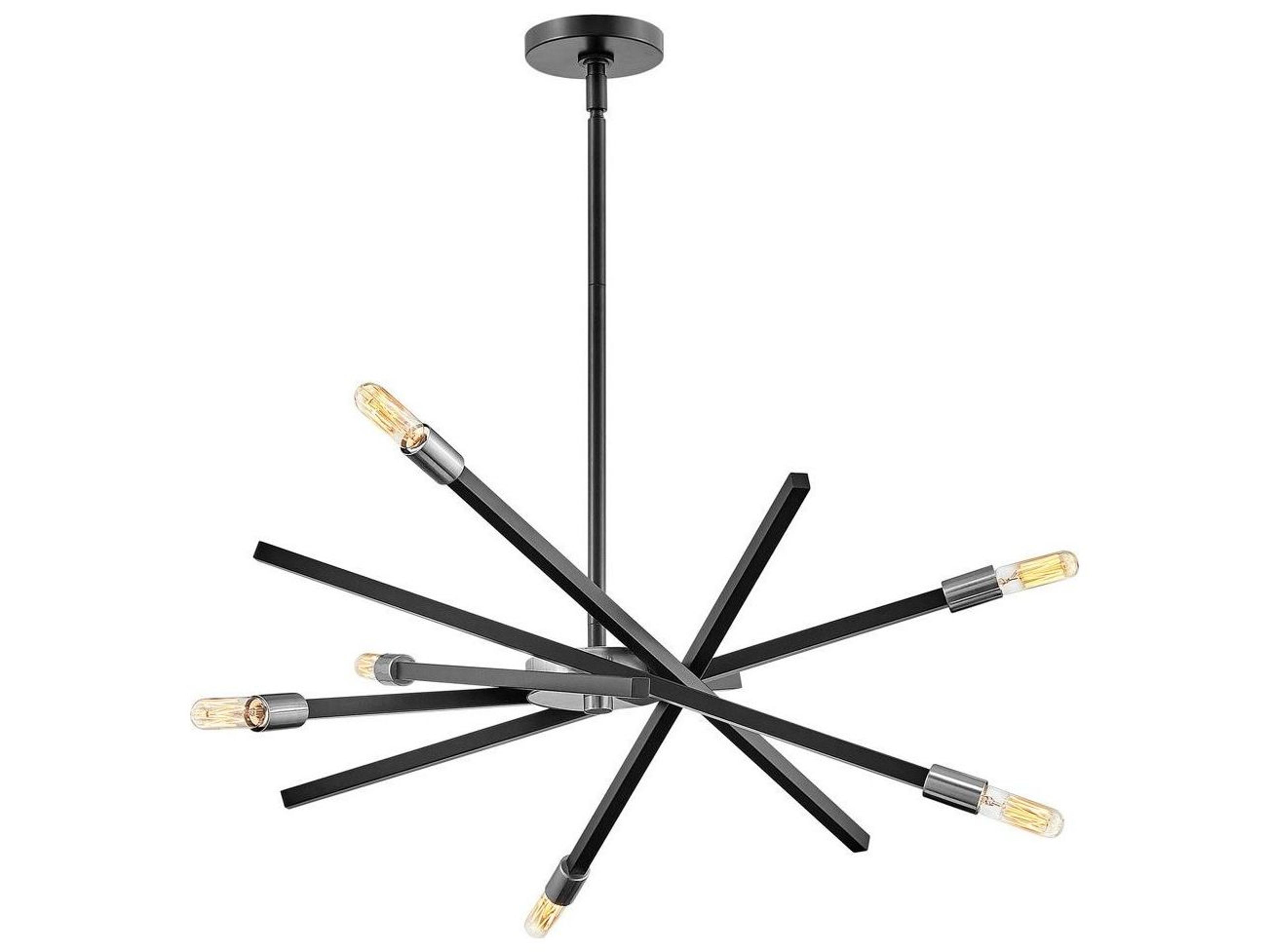 Hinkley Archer 6-Light Satin Black Candelabra Sputnik Chandelier