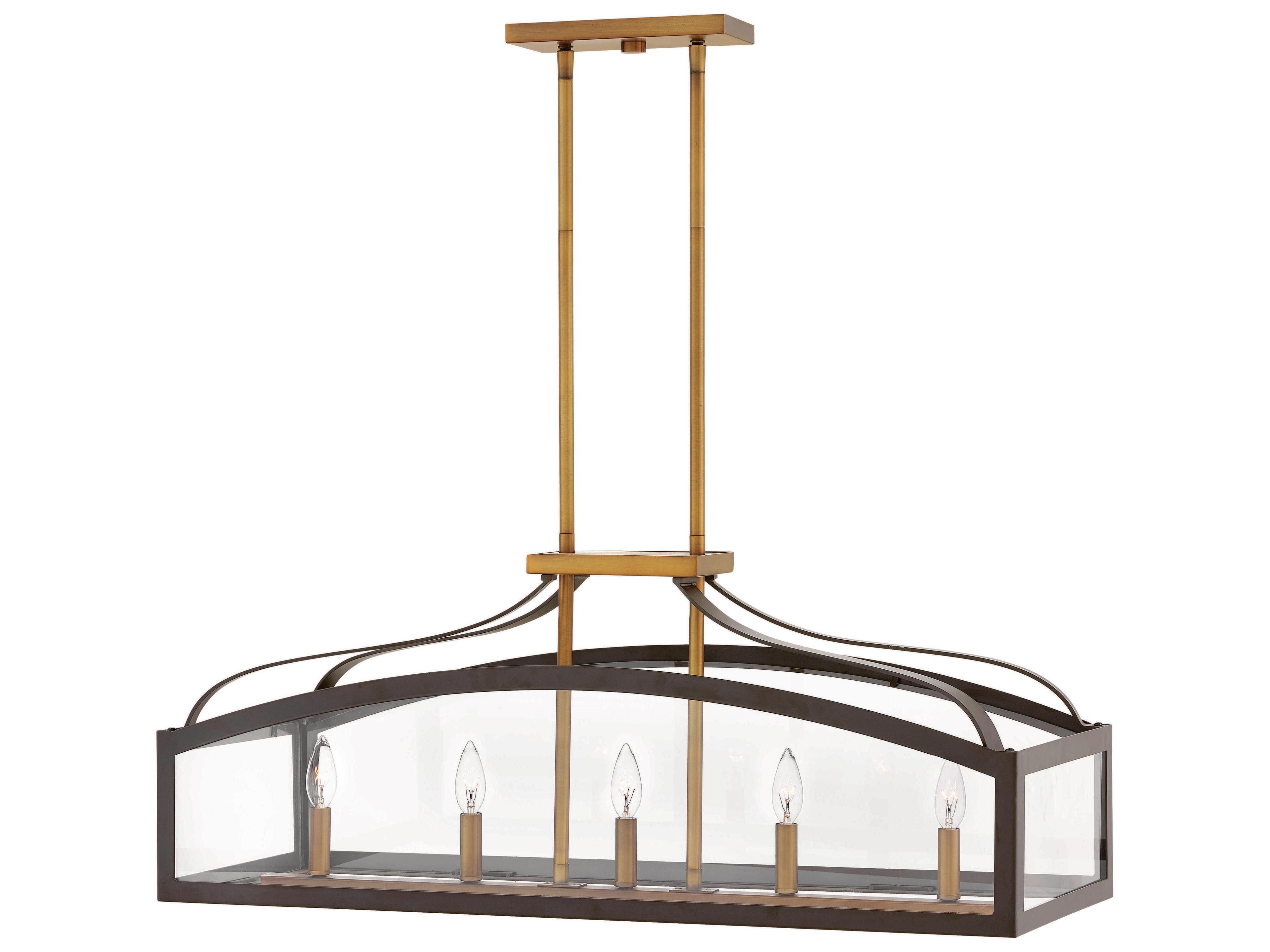 Hinkley Clarendon 5-Light Bronze Glass Island Pendant