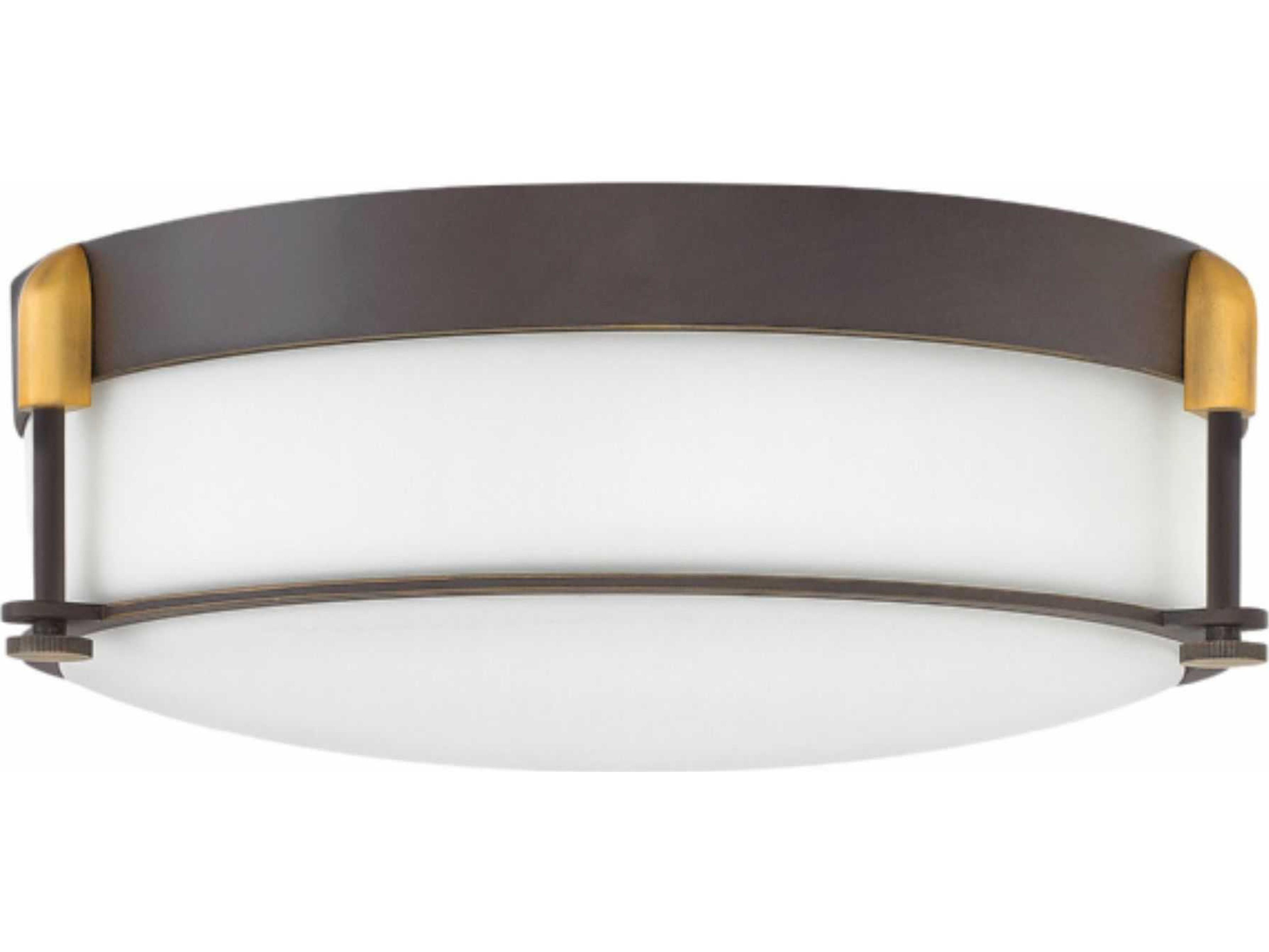 Hinkley Colbin 3-Light Oil Rubbed Bronze Glass Drum Flush Mount