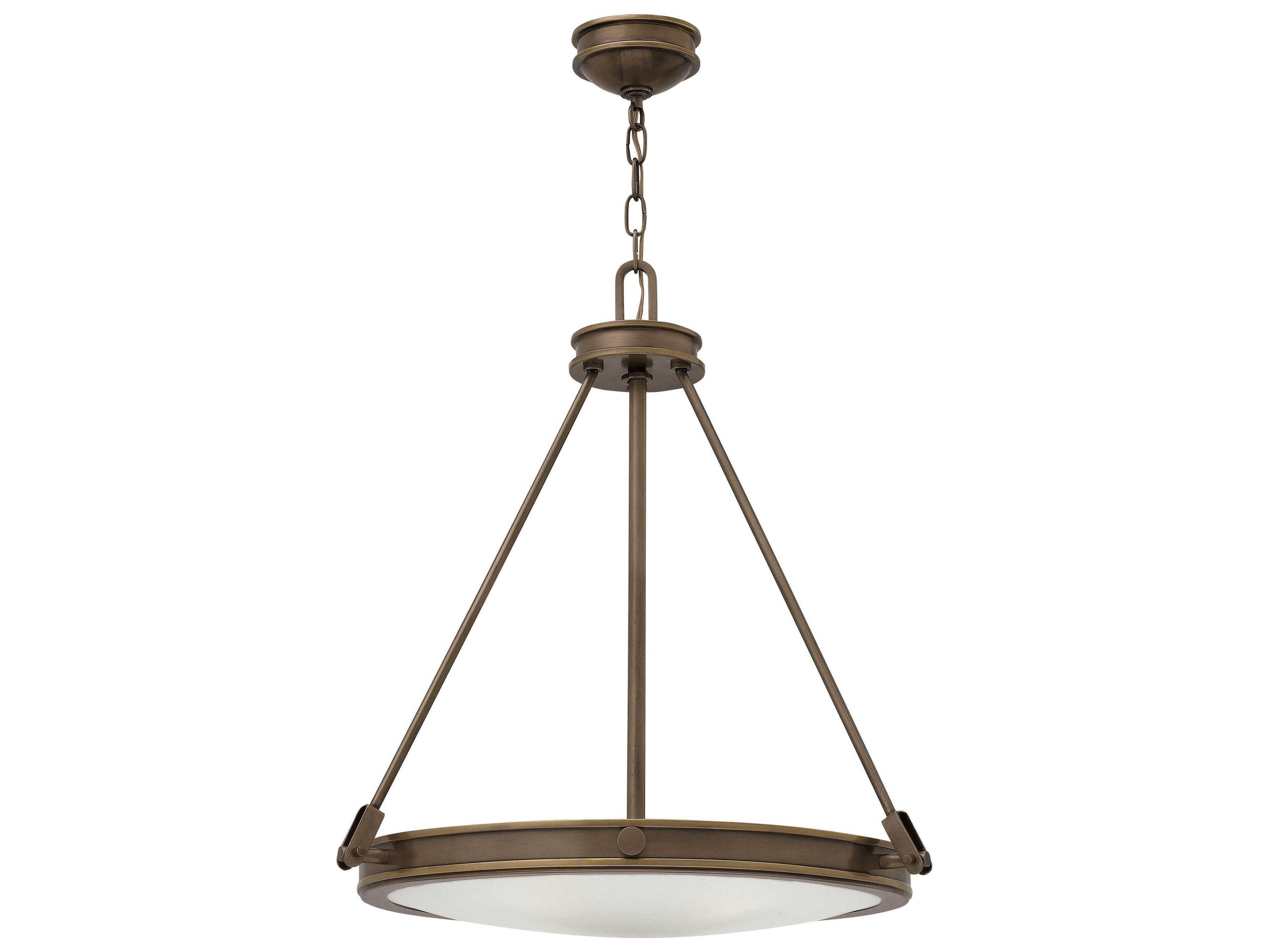 Hinkley Collier 4-Light Light Oiled Bronze Glass Bowl Pendant