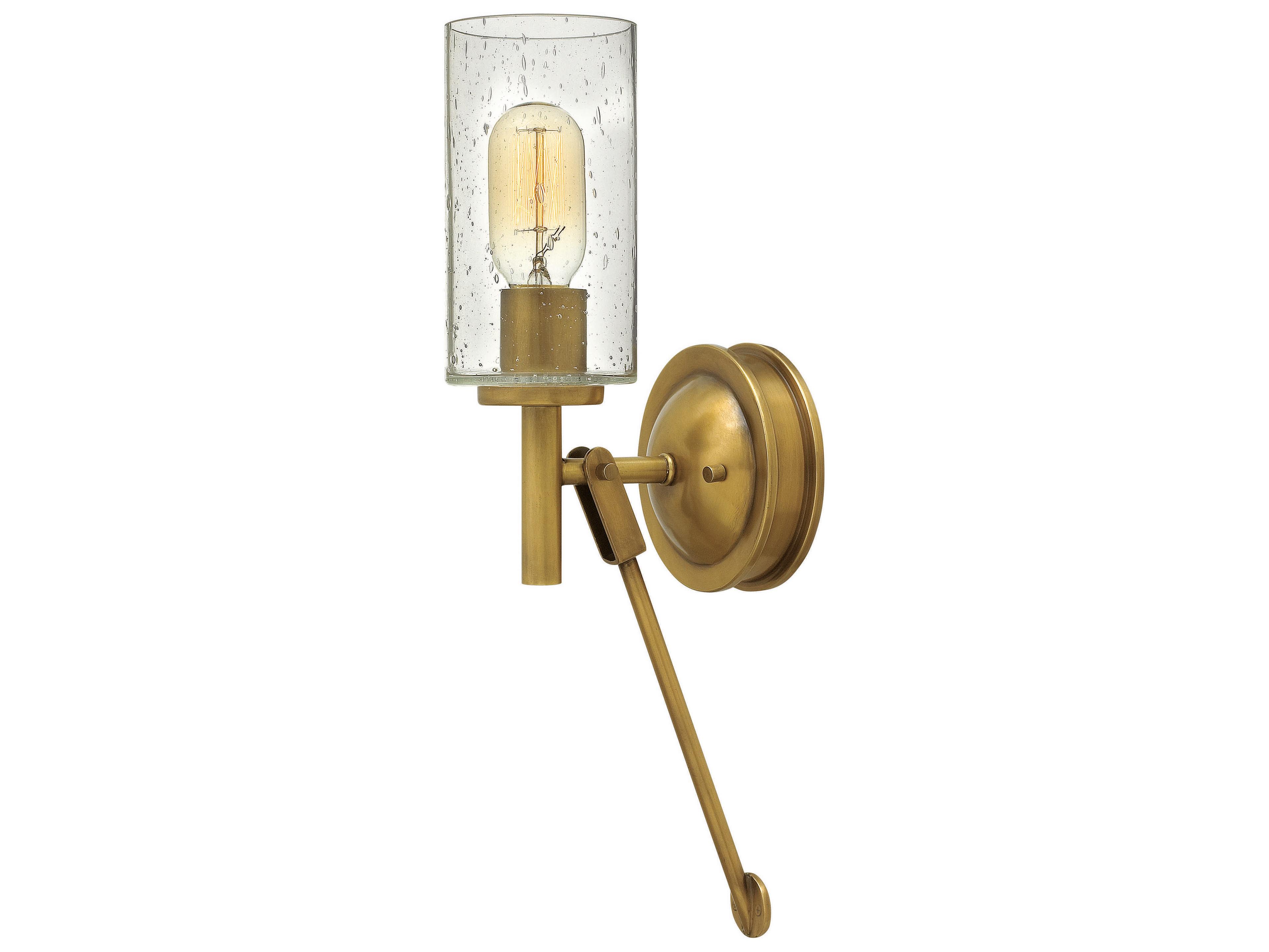 Hinkley Collier 1-Light Heritage Brass Glass Wall Sconce