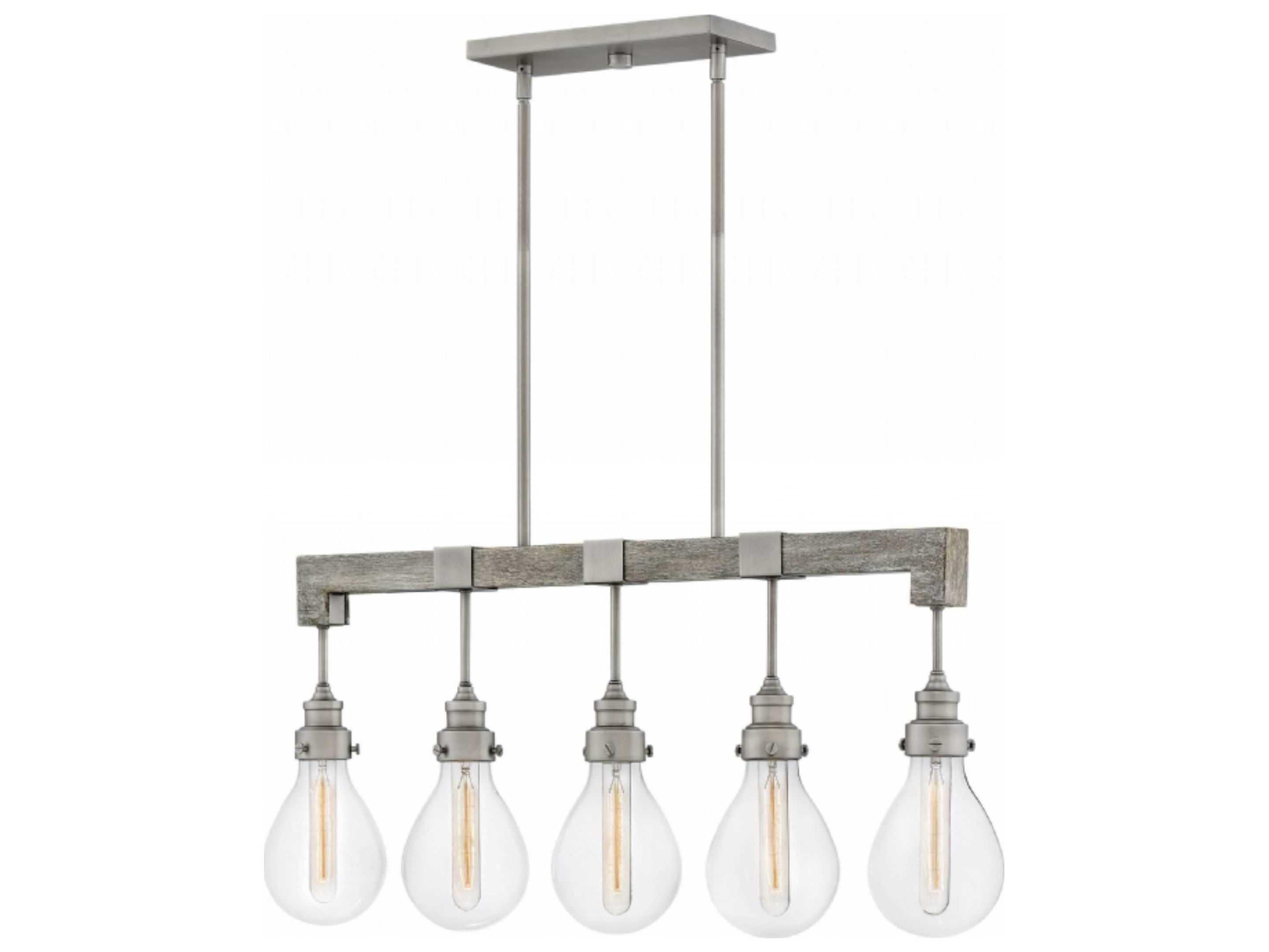 Hinkley Denton 5-Light Pewter Glass Globe Island Pendant
