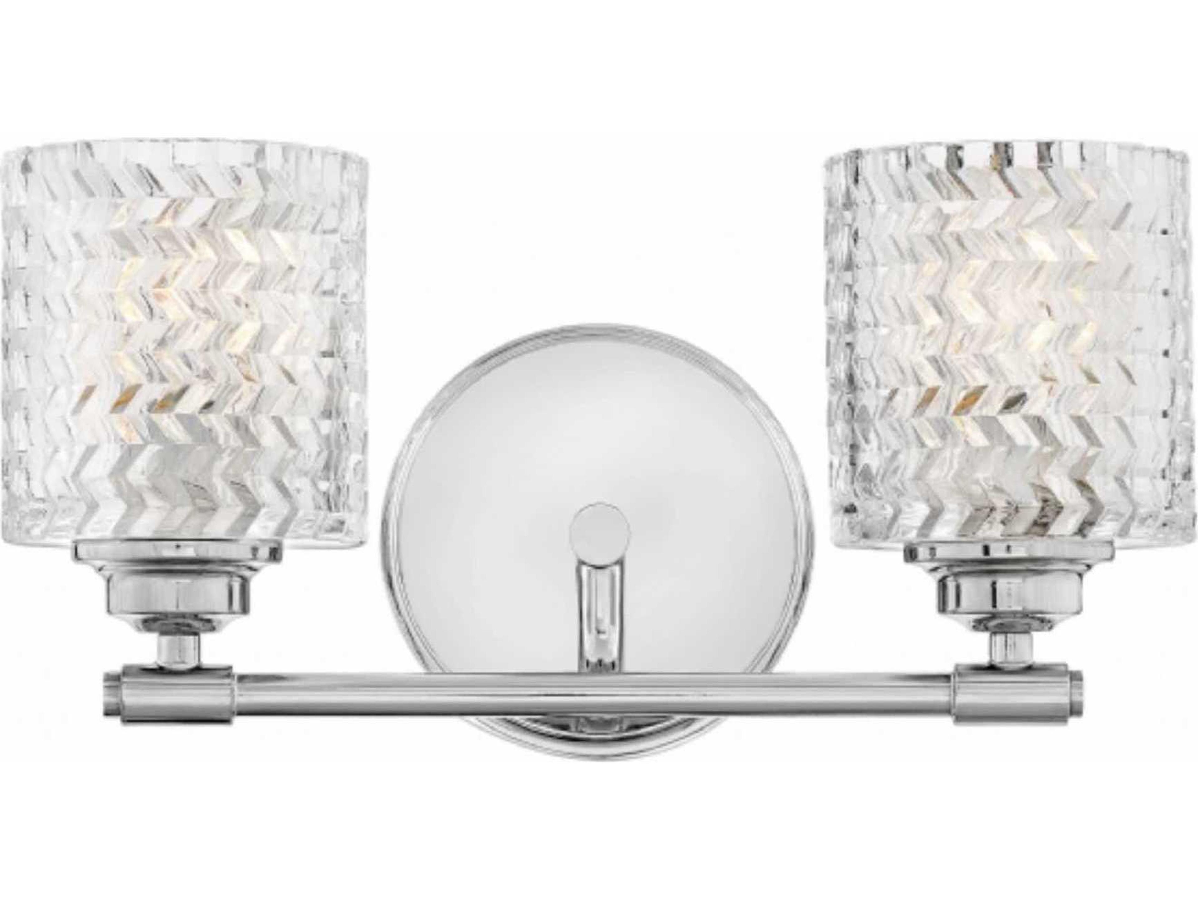 Hinkley Elle 2-Light Chrome Glass Vanity Light