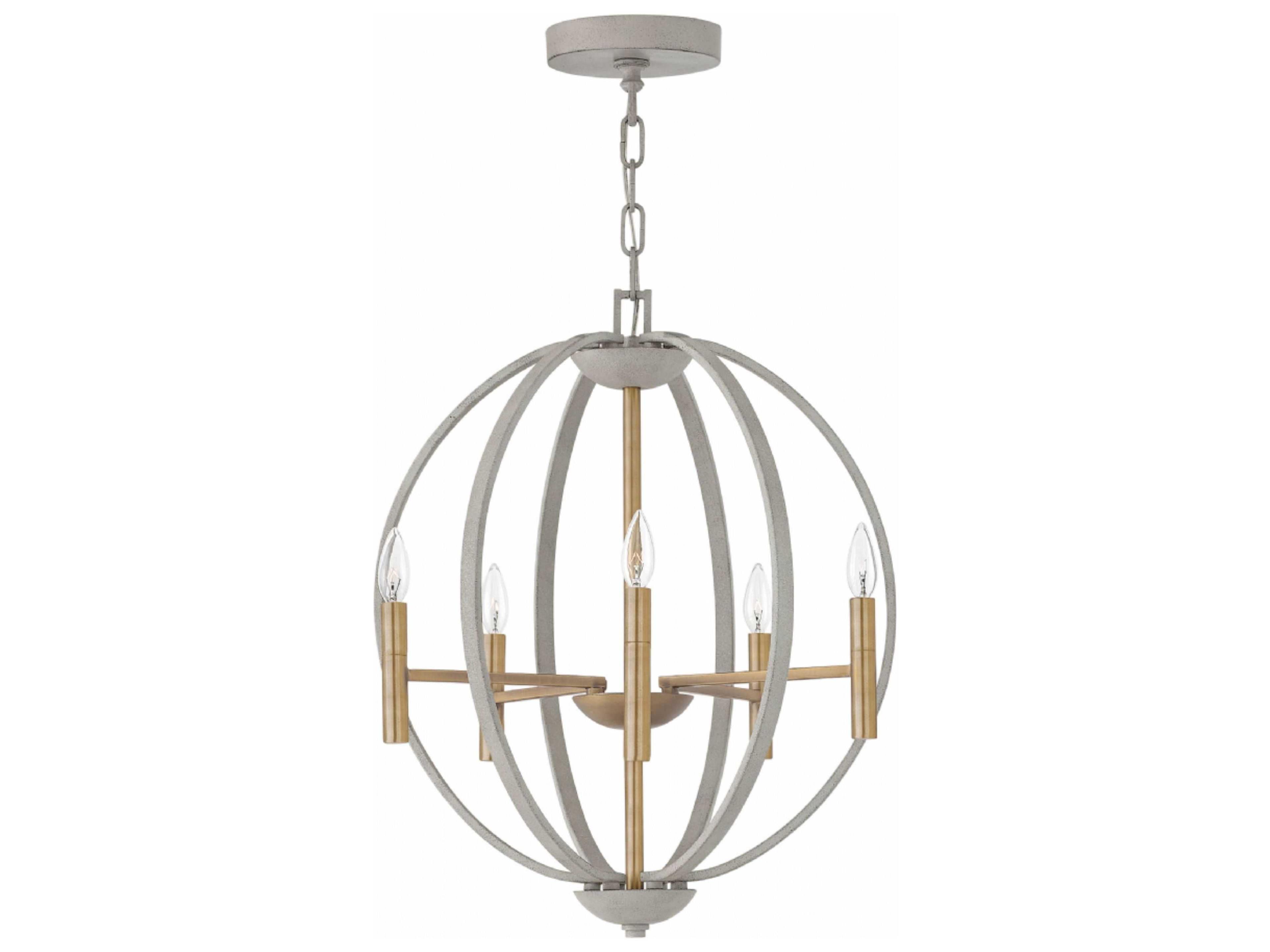 Hinkley Euclid 6-Light Cement Gray Candelabra Chandelier