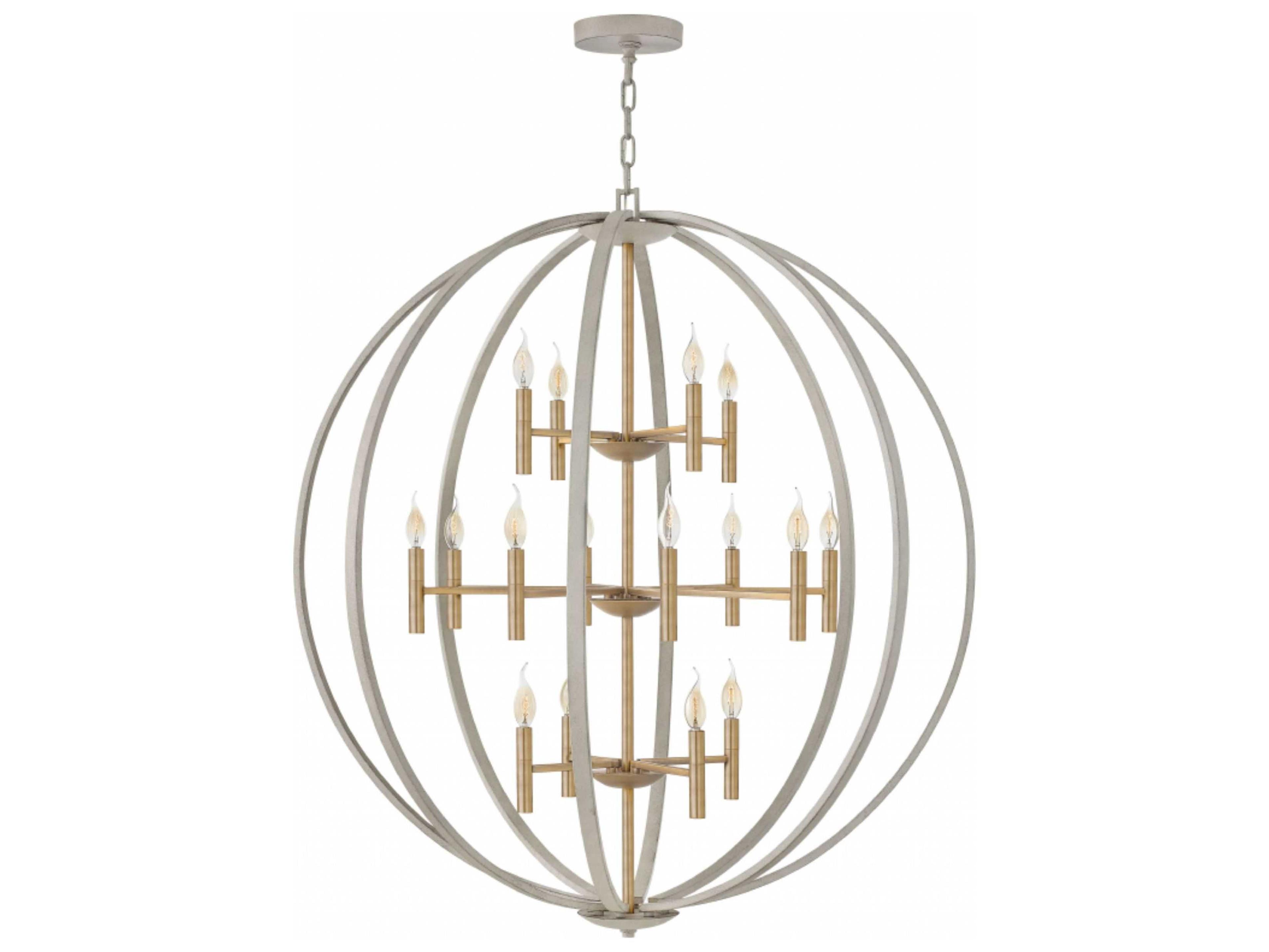 Hinkley Euclid 16-Light Cement Gray Candelabra Tiered Chandelier