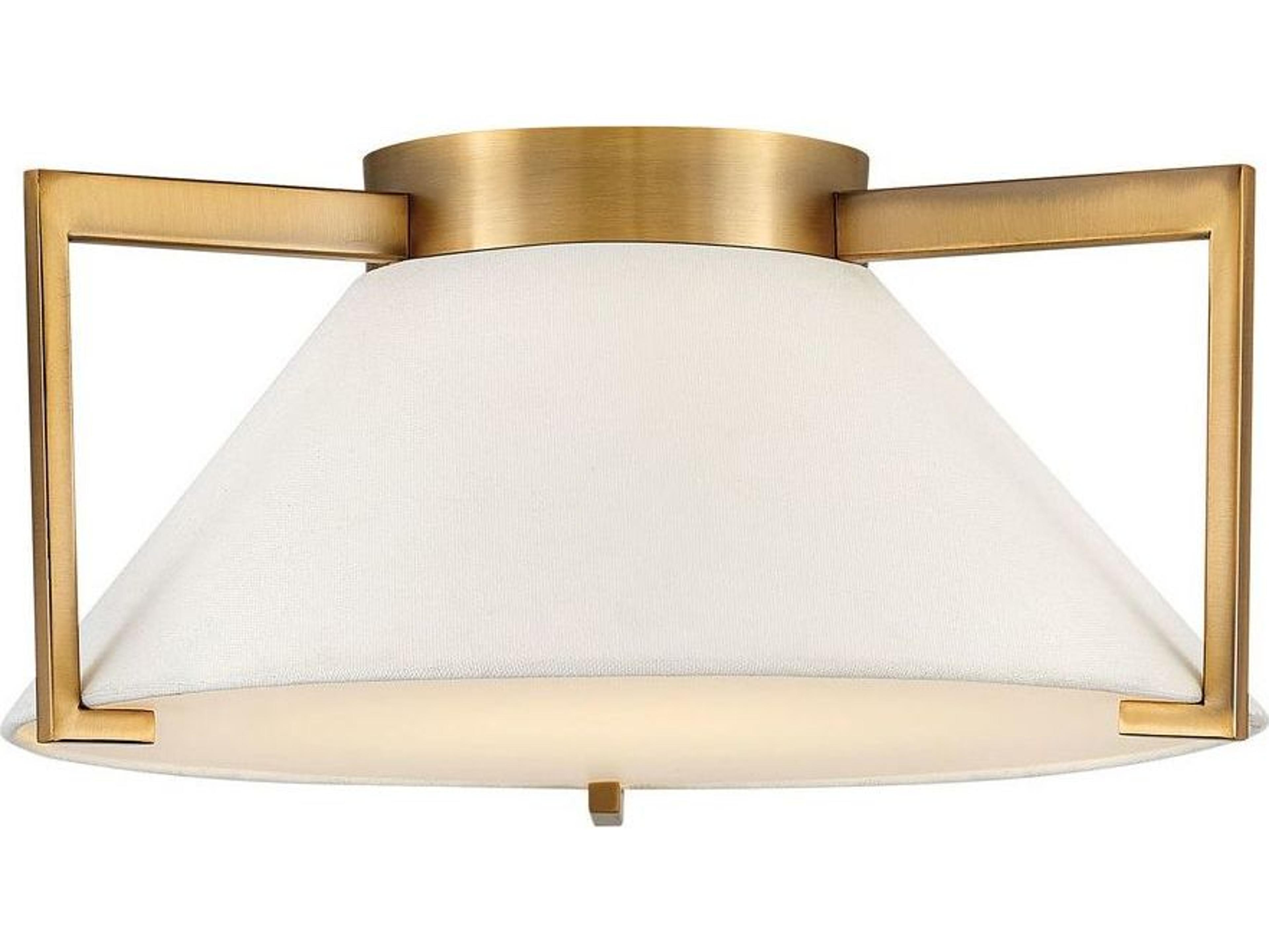 Hinkley Brushed Bronze White Glass LED Empire Flush Mount