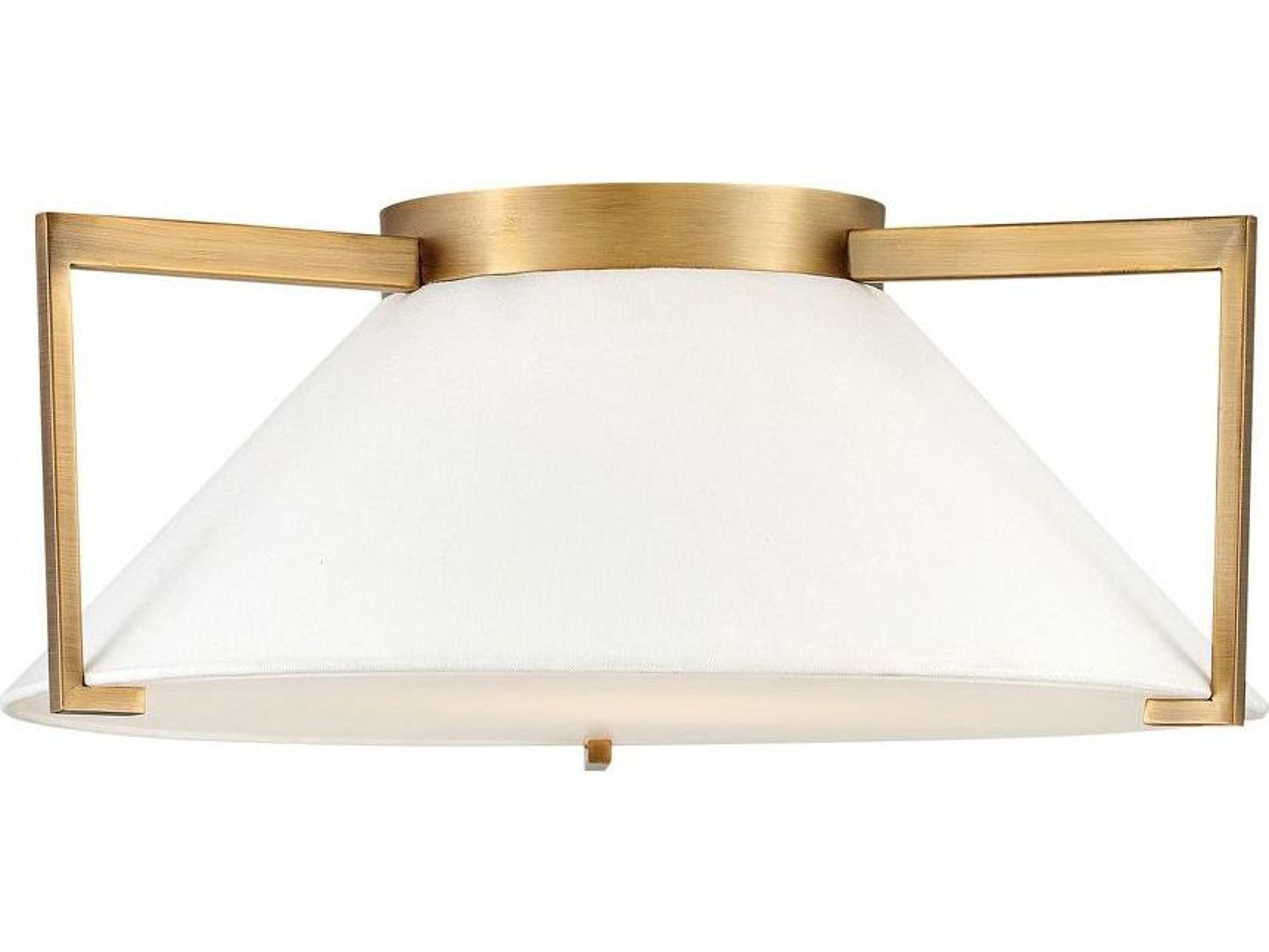 Hinkley Brushed Bronze White Glass LED Empire Flush Mount