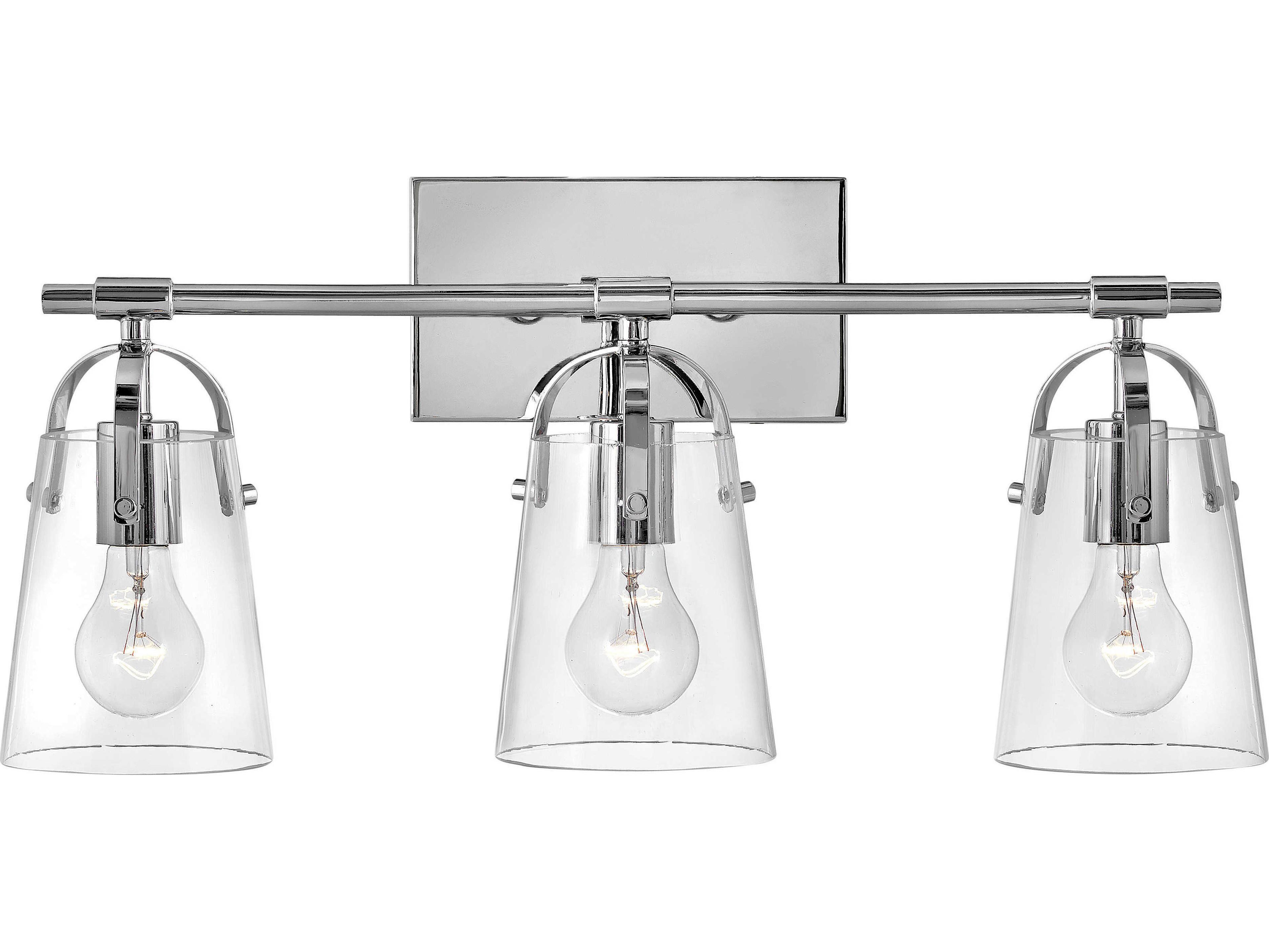 Hinkley Foster 3-Light Chrome Glass Vanity Light