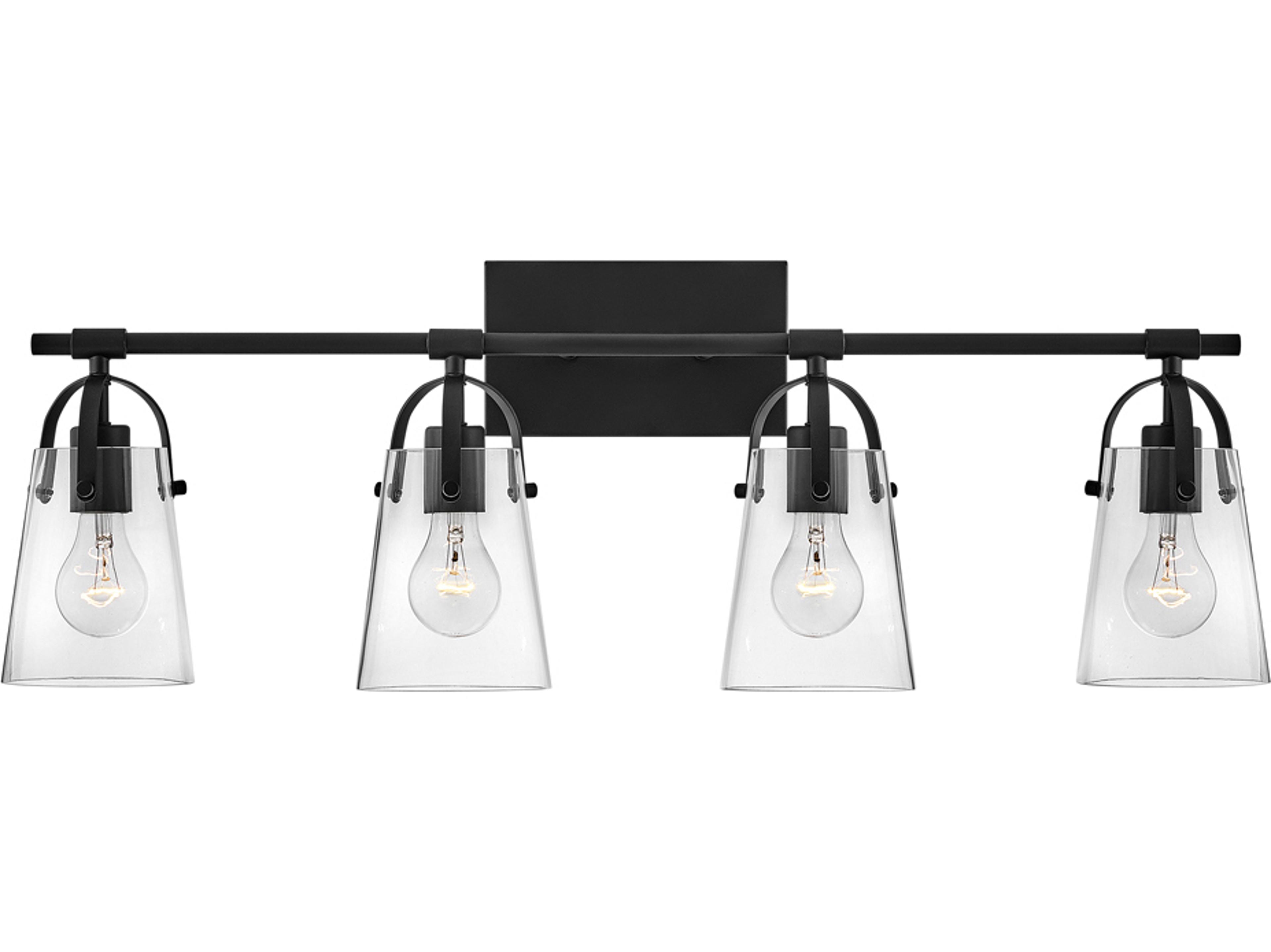Hinkley Foster 4-Light Black Glass Vanity Light