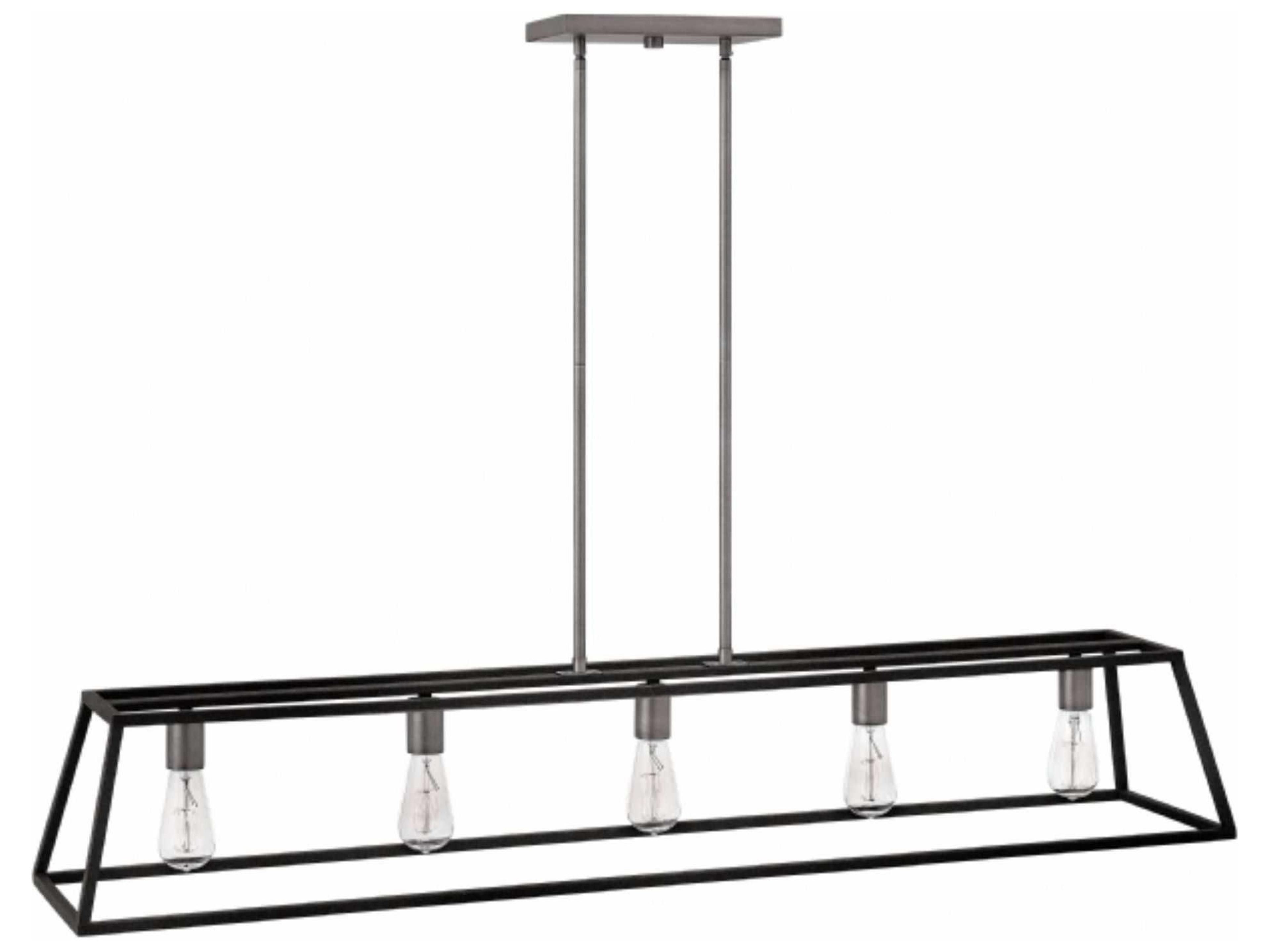 Hinkley Fulton Aged Zinc Black Geometric Island Pendant