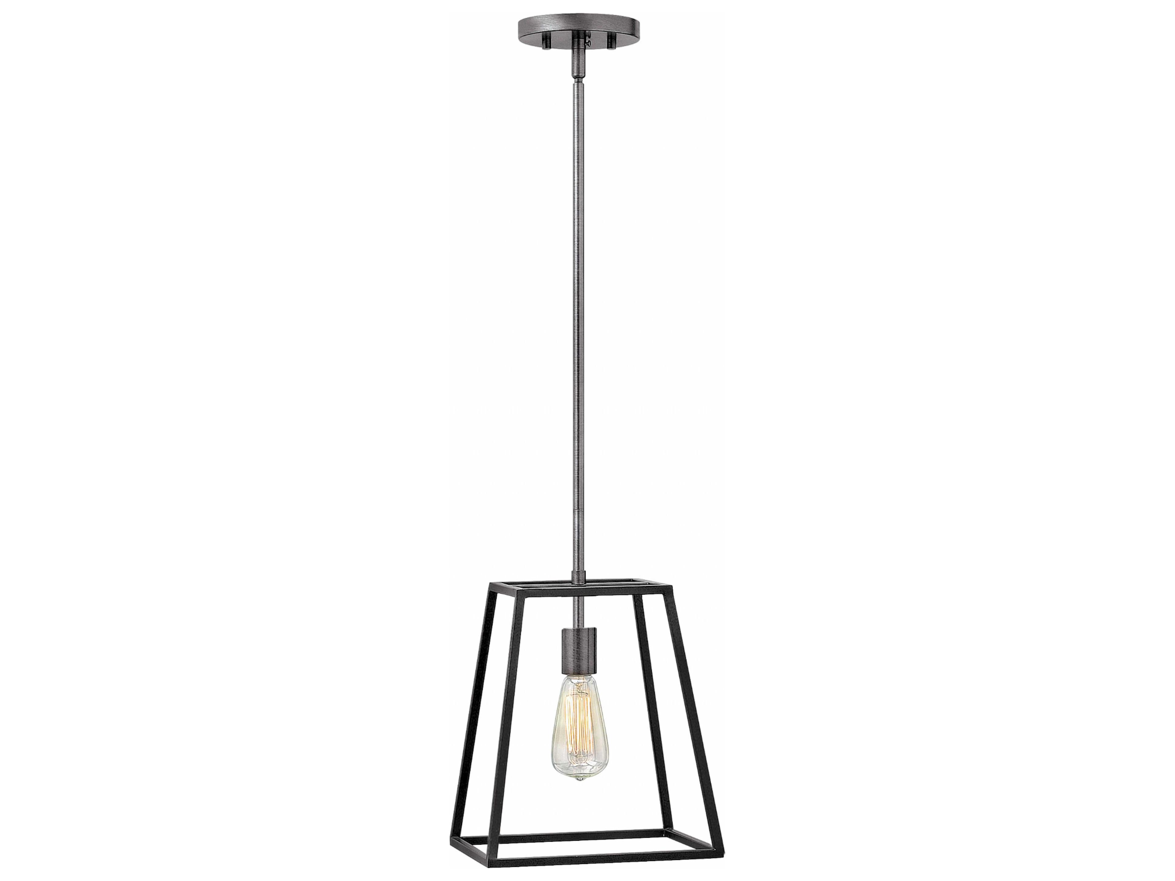 Hinkley Fulton 1-Light Aged Zinc Black Geometric Pendant