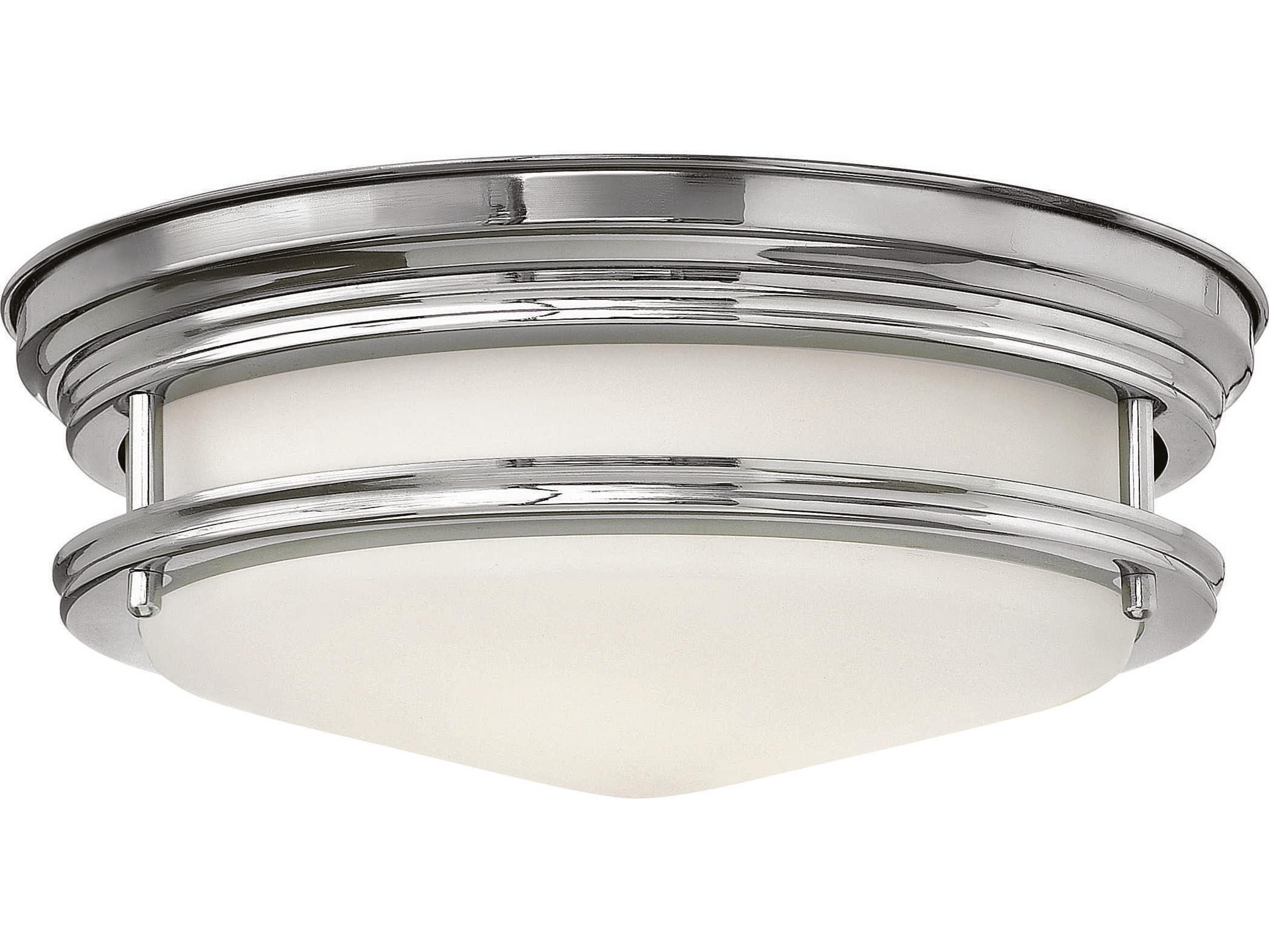 Hinkley Hadley 2-Light Chrome Glass Drum Flush Mount
