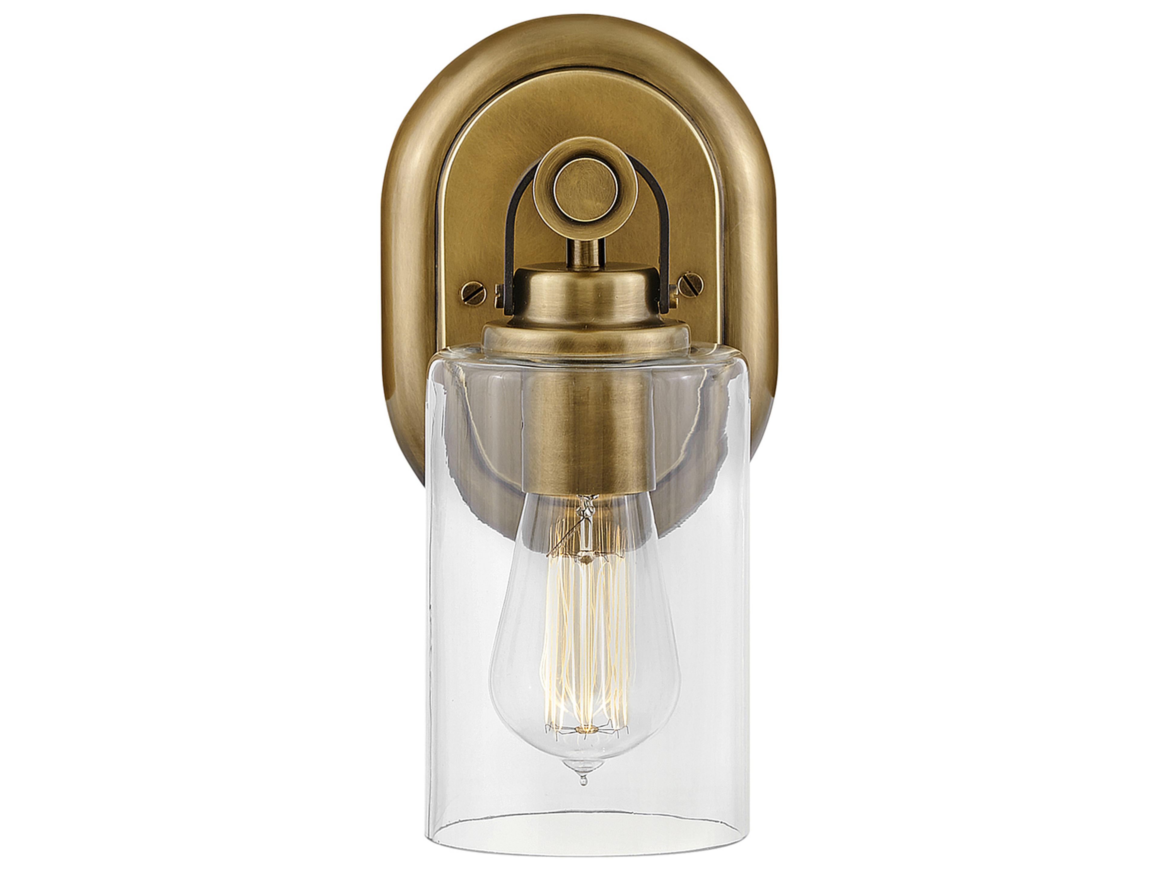 Hinkley Halstead 1-Light Heritage Brass Glass Wall Sconce