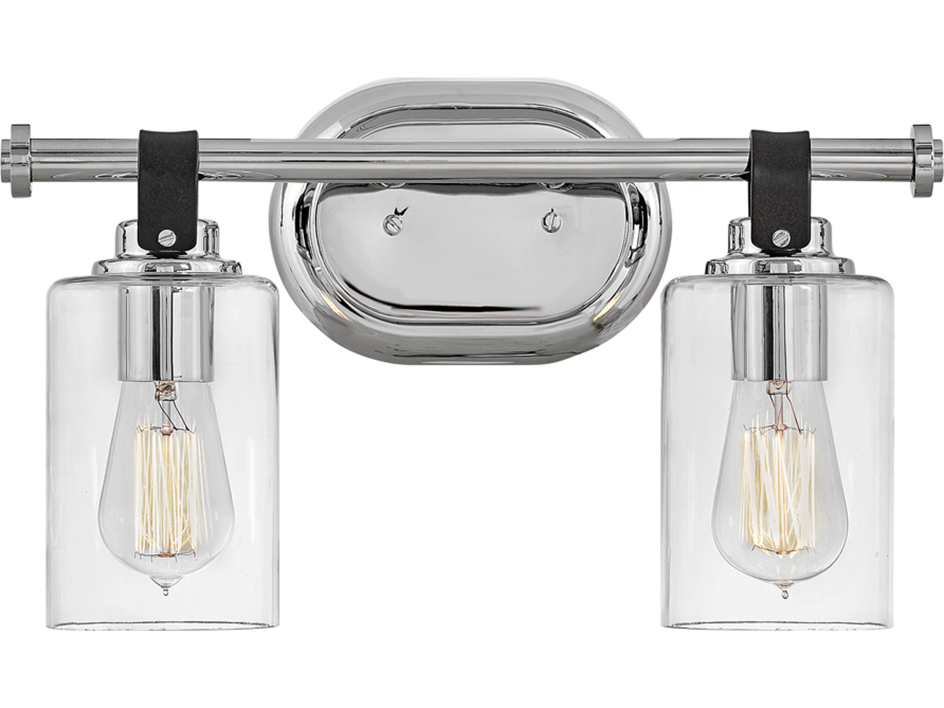 Hinkley Halstead 2-Light Chrome Glass Vanity Light