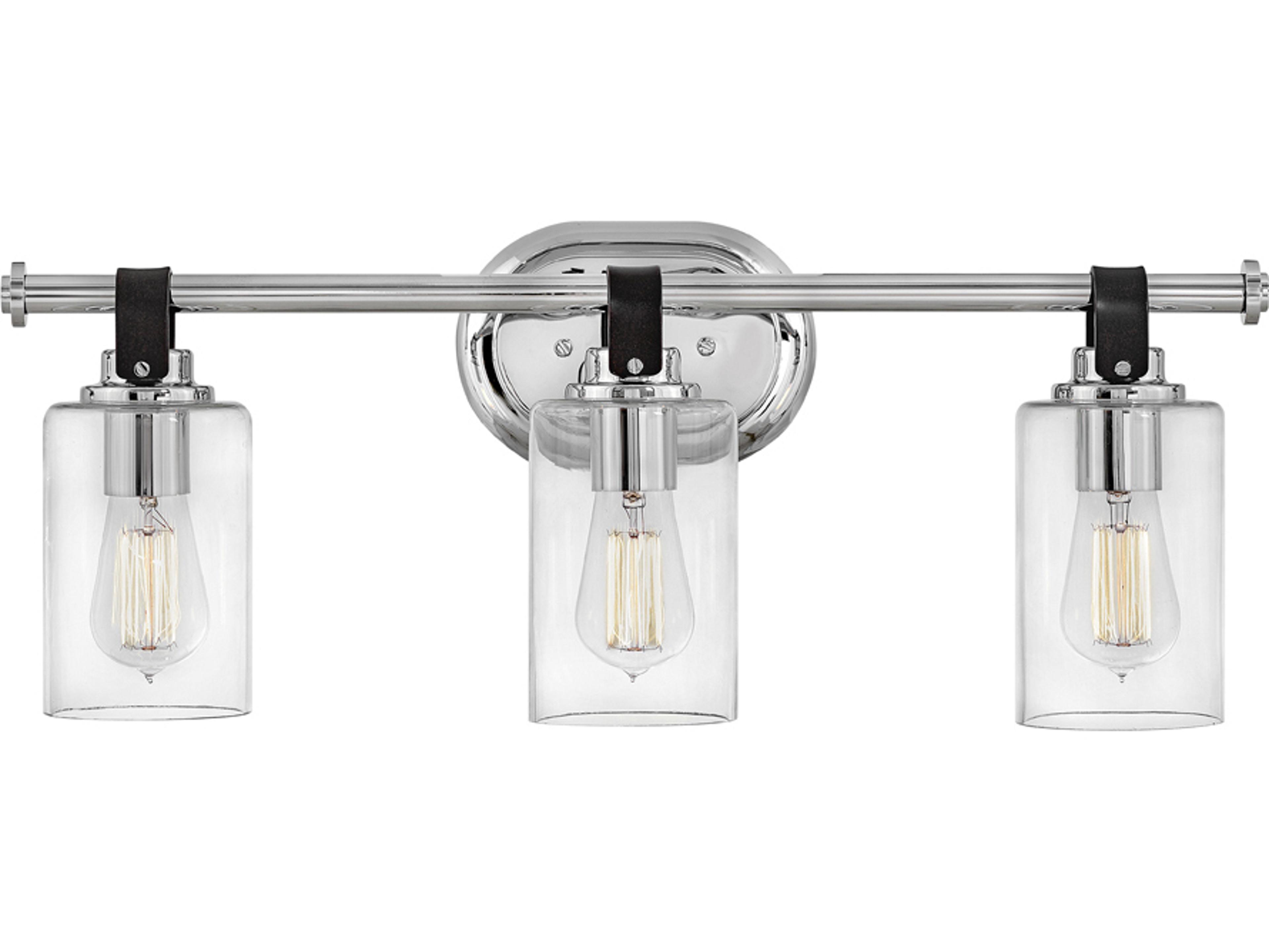 Hinkley Halstead 3-Light Chrome Glass Vanity Light